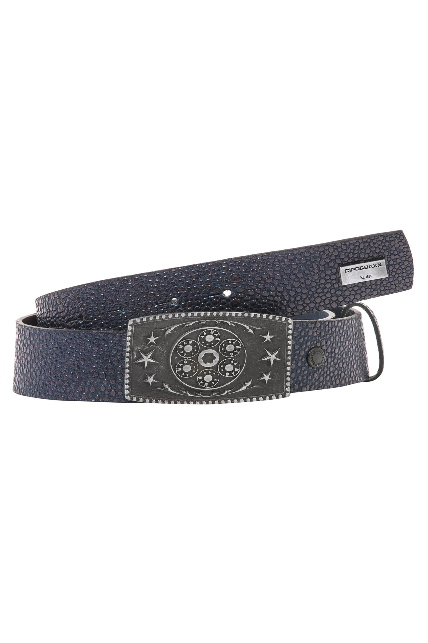 Cipo & Baxx Herren Leder Gürtel CG119 Blue