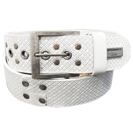 Cipo & Baxx Herren Leder Gürtel CG138 Weiss