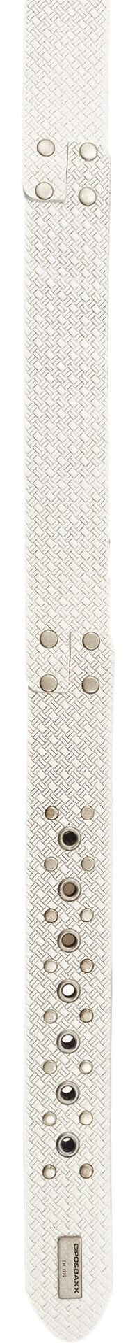Cipo & Baxx Herren Leder Gürtel CG138 Weiss