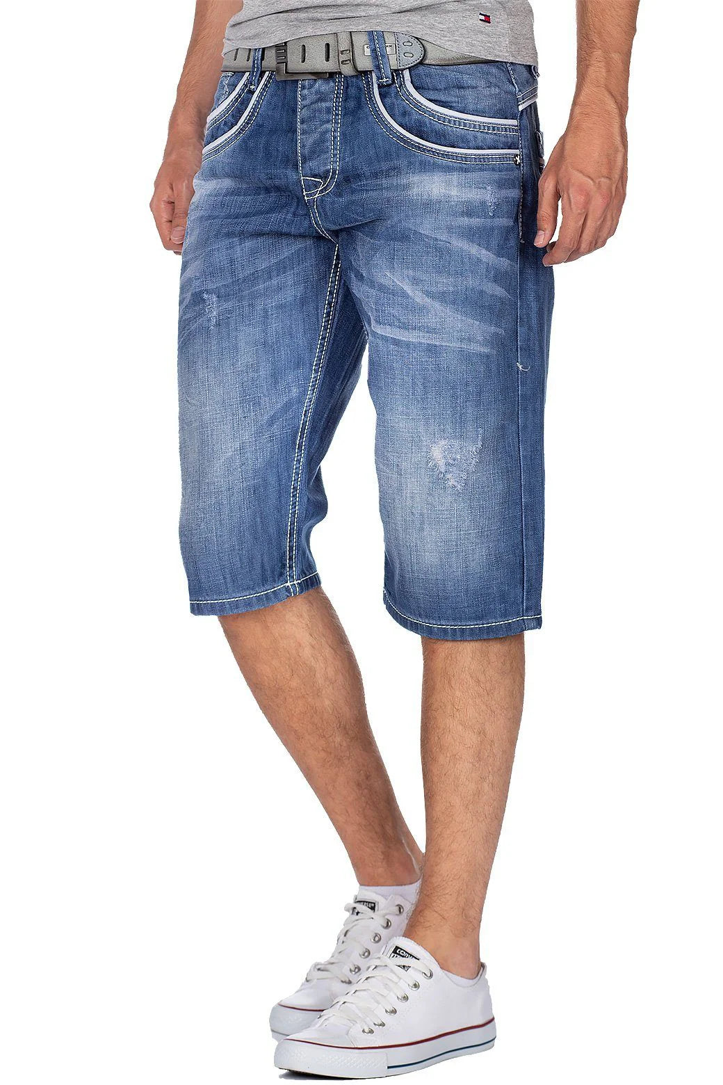Cipo & Baxx RIA Herren Kurze Jeans Denim Blau CK114