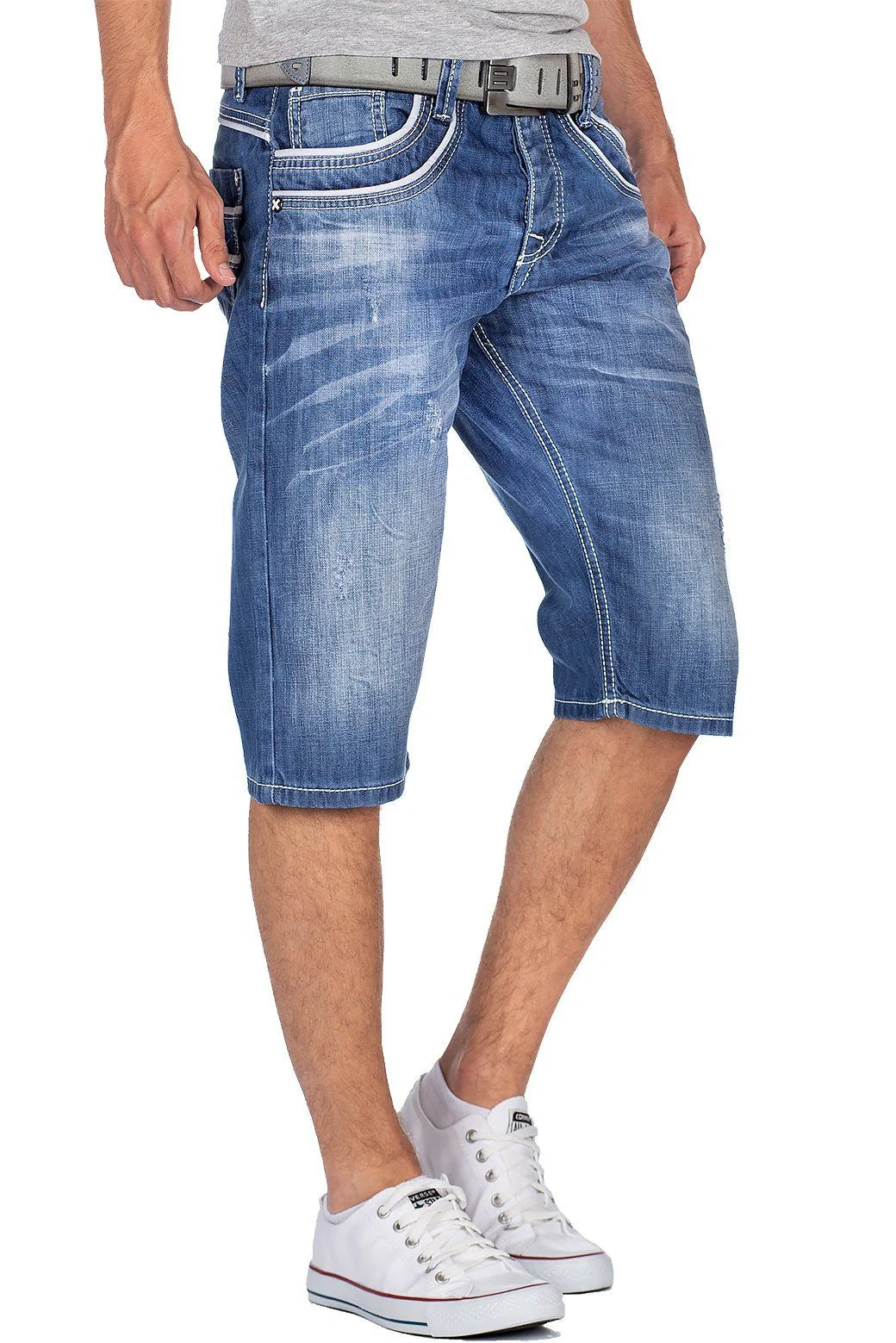 Cipo & Baxx RIA Herren Kurze Jeans Denim Blau CK114