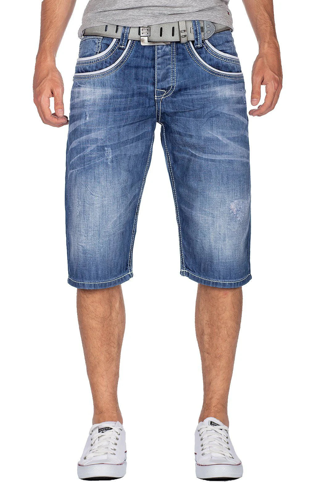 Cipo & Baxx RIA Herren Kurze Jeans Denim Blau CK114