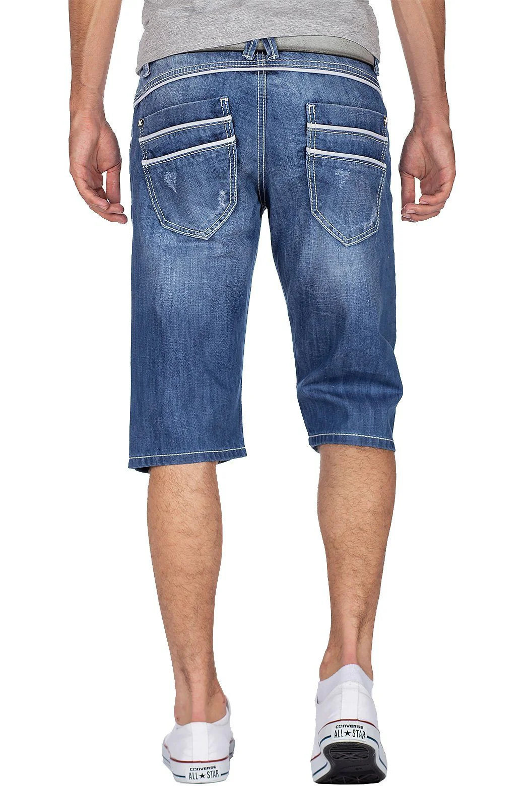 Cipo & Baxx RIA Herren Kurze Jeans Denim Blau CK114