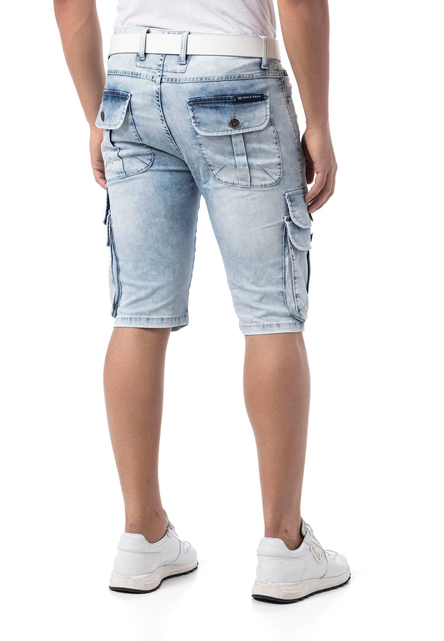 Cipo & Baxx QUAD Herren Kurze Jeans Denim Blau CK306