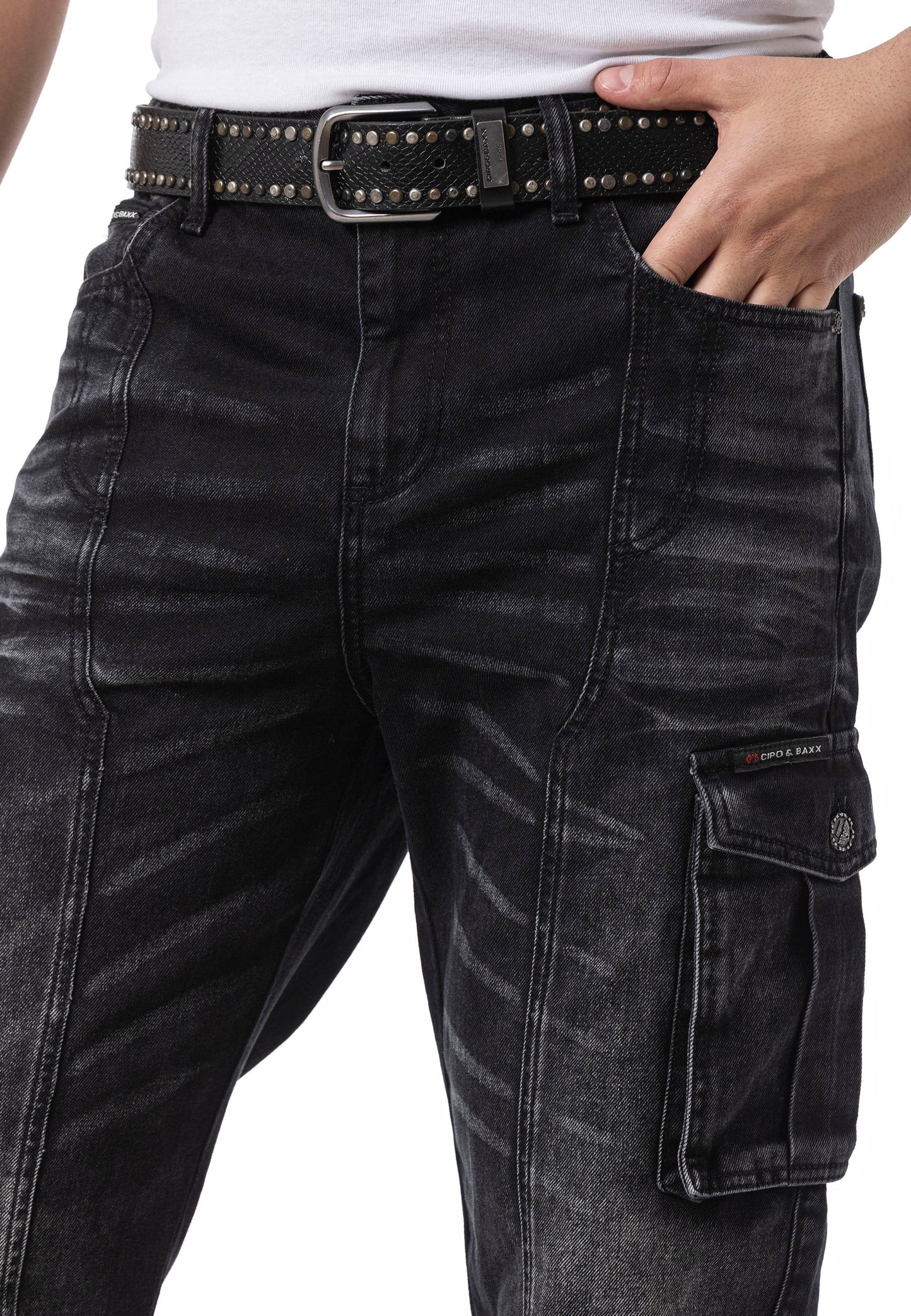 Cipo & Baxx EPIC black Herren Baggy cargo Jeans Denim CD897