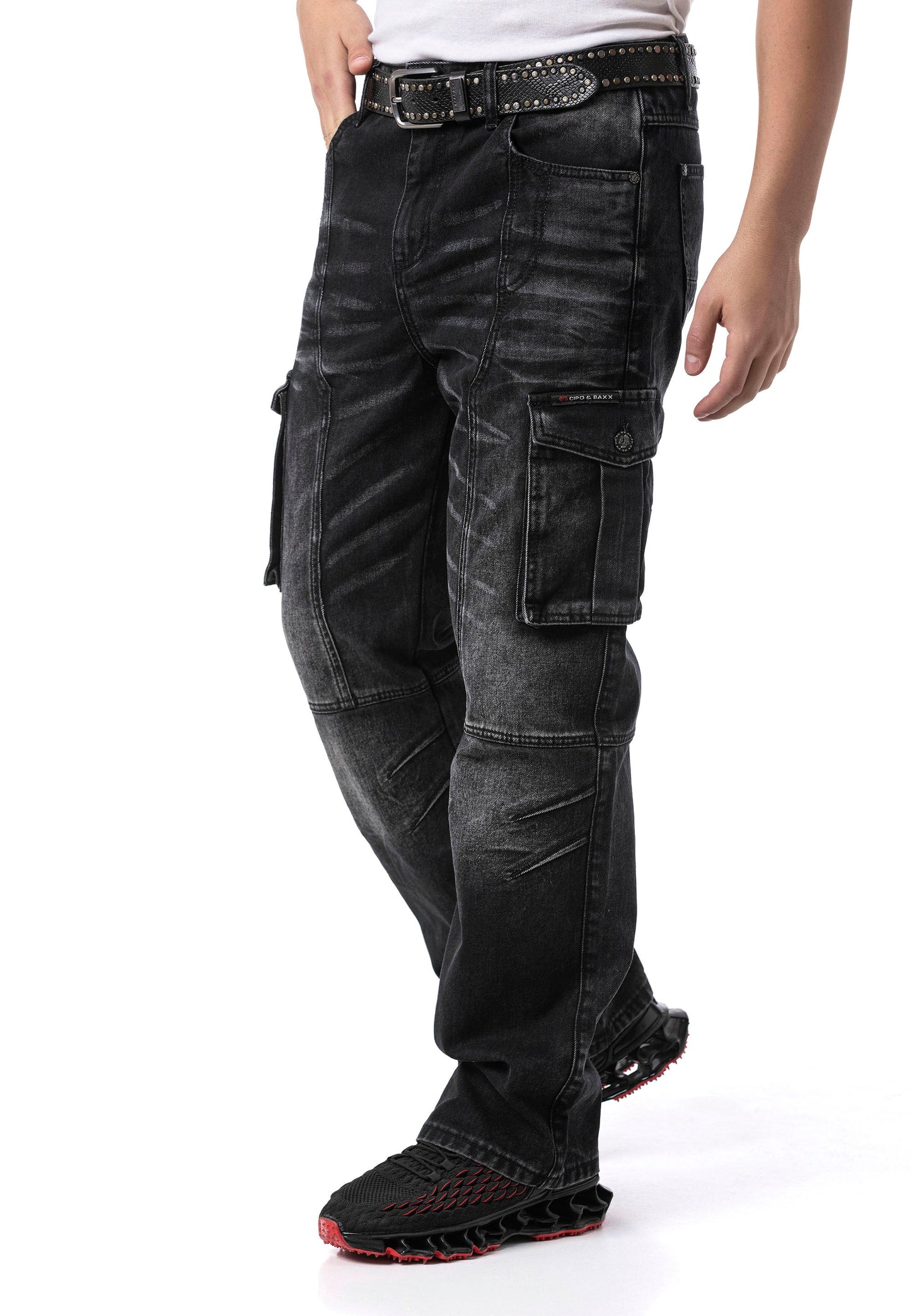 Cipo & Baxx EPIC black Herren Baggy cargo Jeans Denim CD897