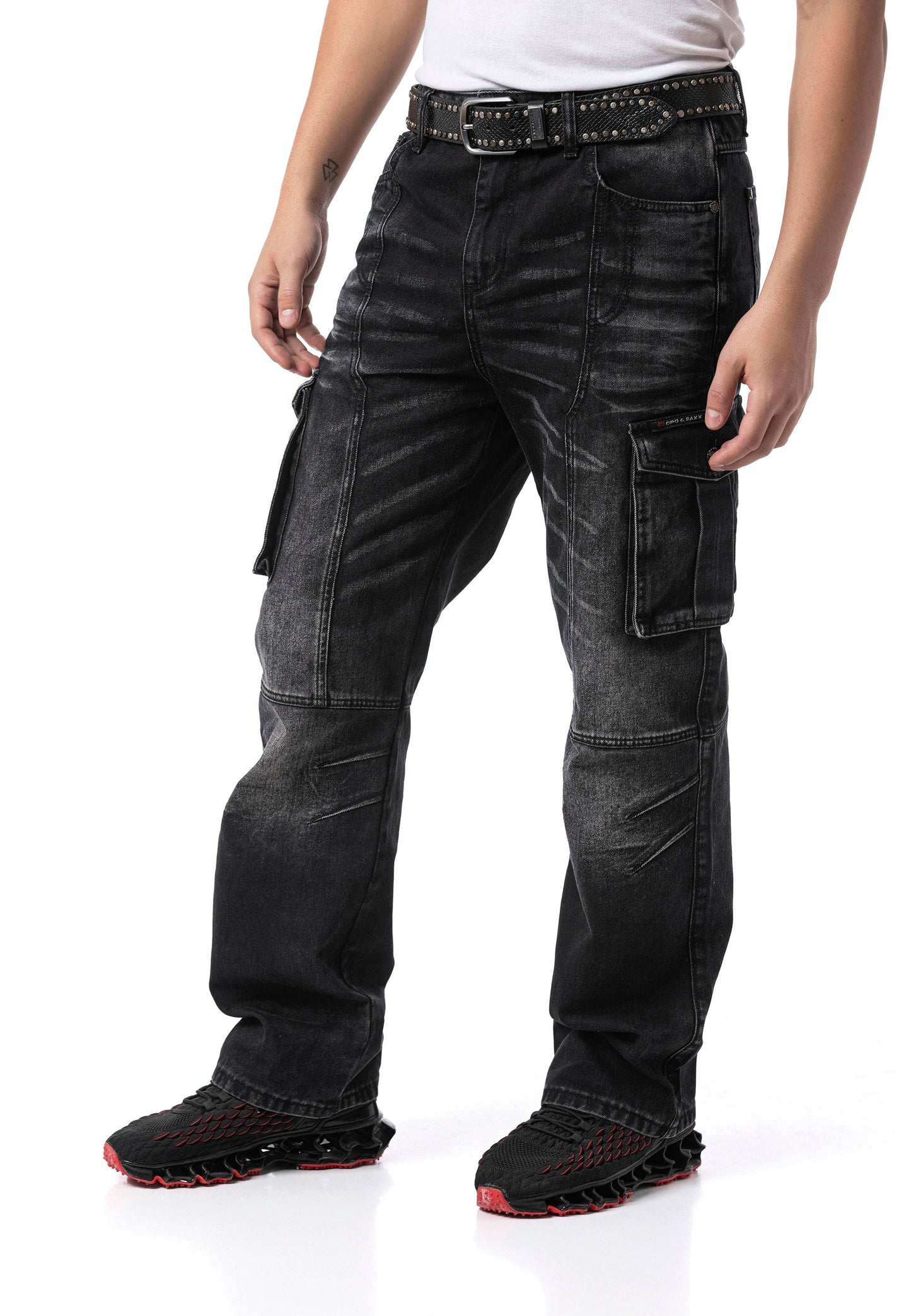 Cipo & Baxx EPIC black Herren Baggy cargo Jeans Denim CD897