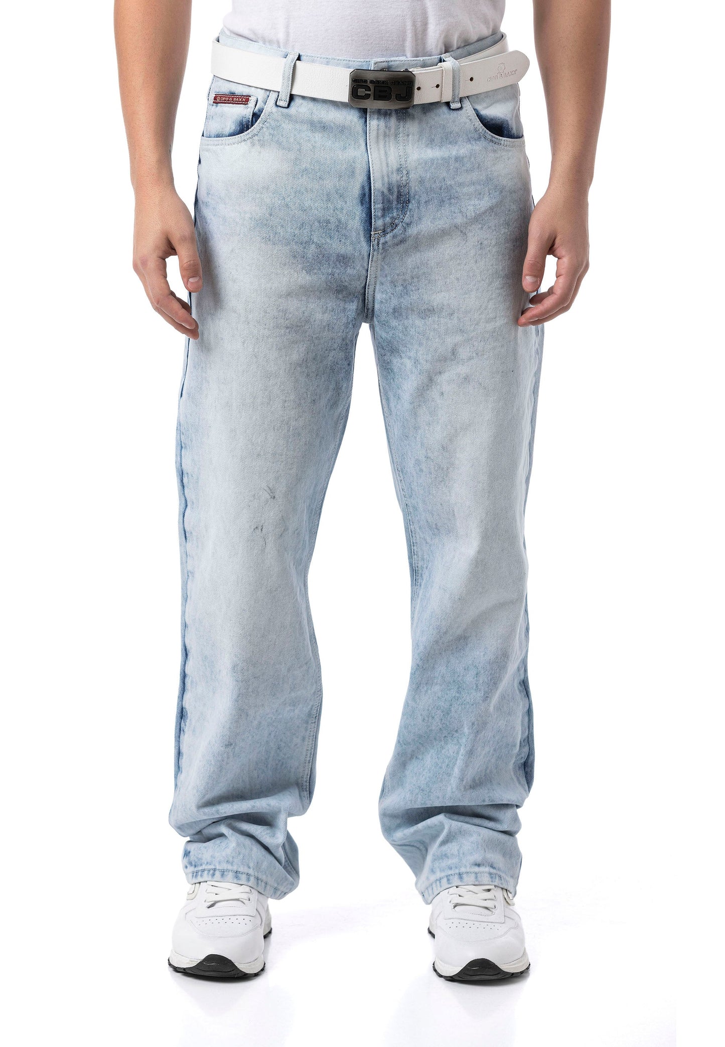 Cipo & Baxx CHEVY Herren Baggy Jeans Denim ICE BLUE CD903