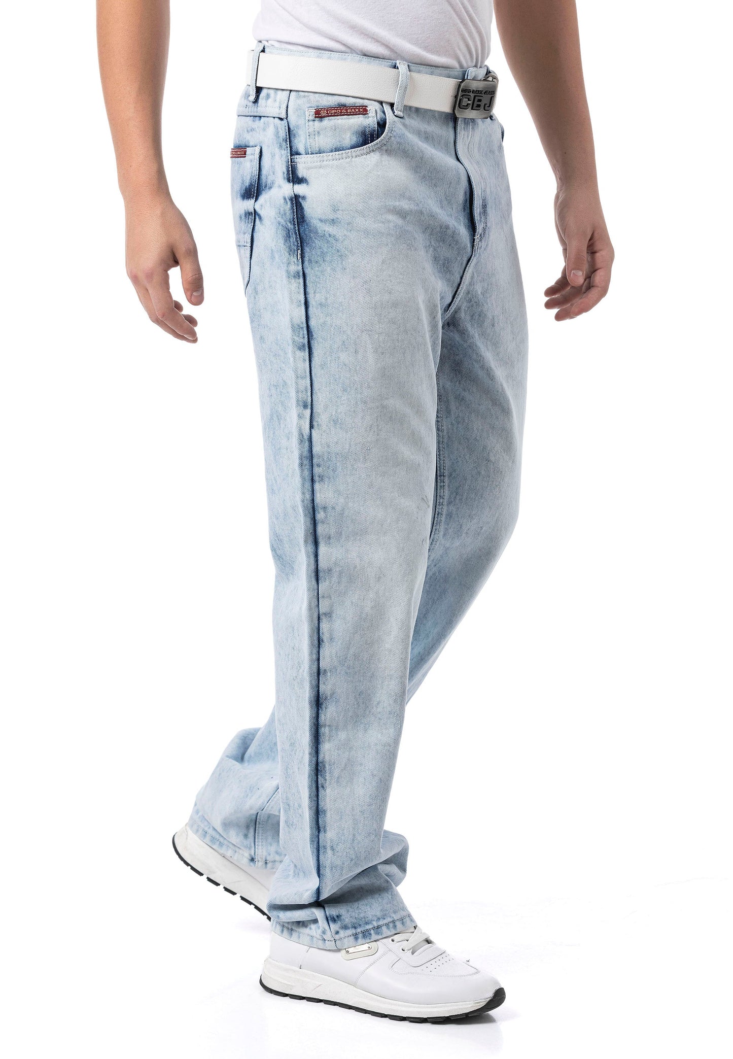 Cipo & Baxx CHEVY Herren Baggy Jeans Denim ICE BLUE CD903