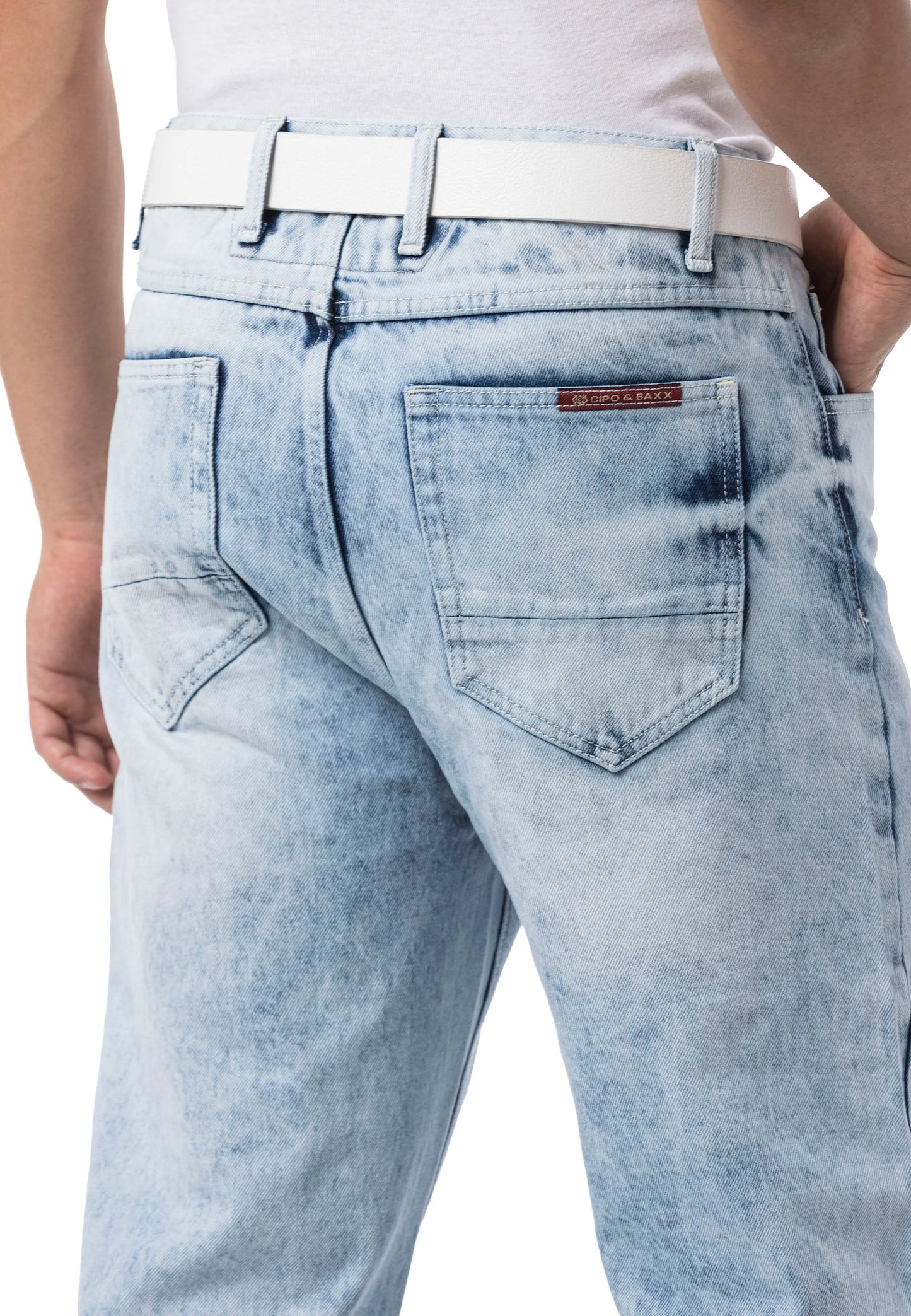 Cipo & Baxx CHEVY Herren Baggy Jeans Denim ICE BLUE CD903