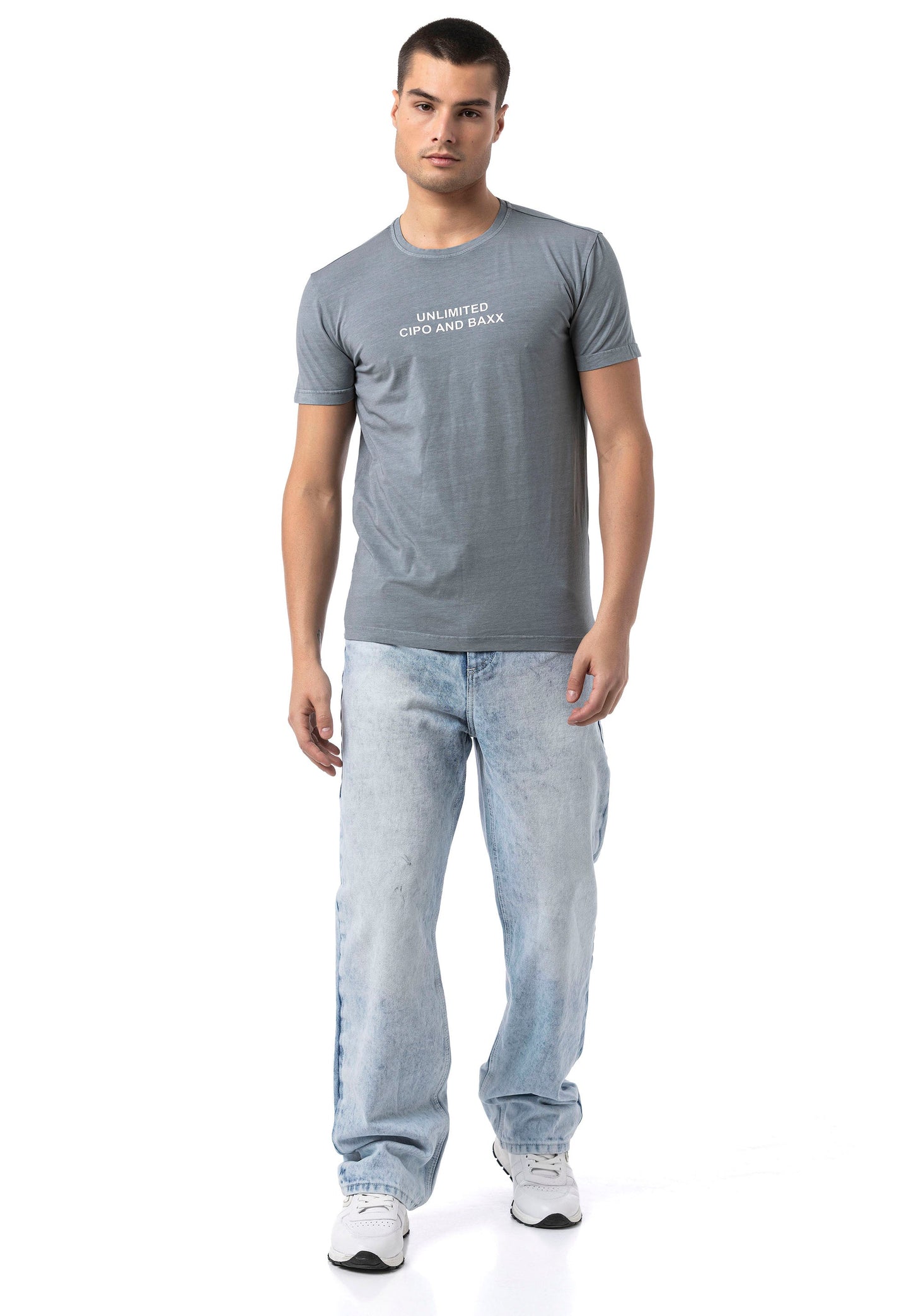 Cipo & Baxx CHEVY Herren Baggy Jeans Denim ICE BLUE CD903
