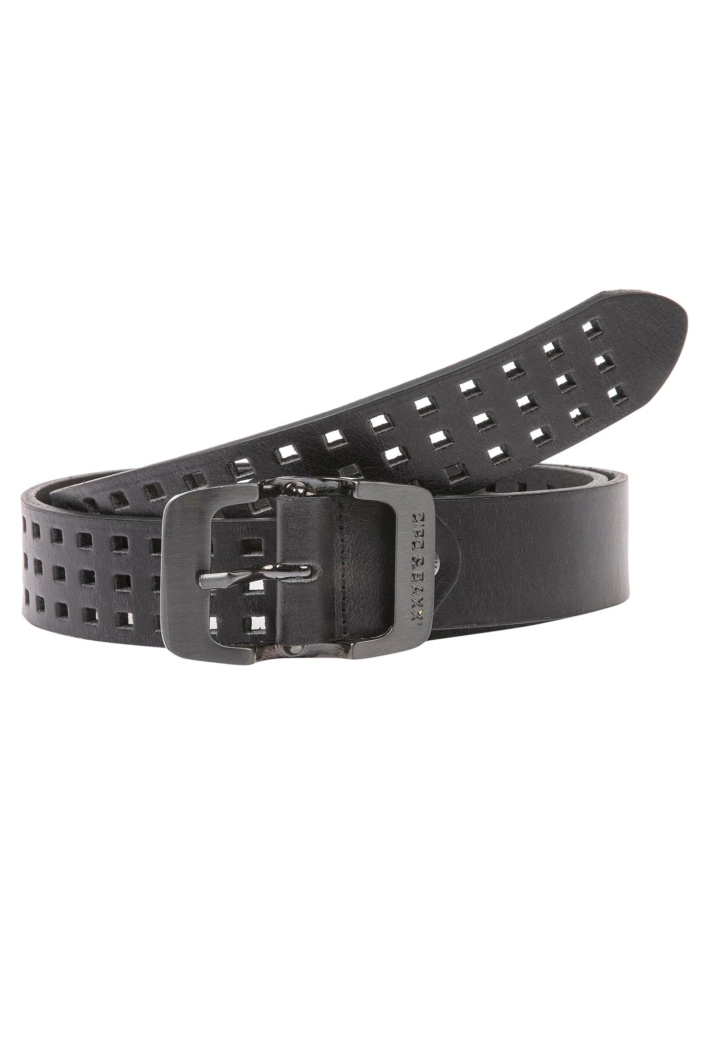 Cipo & Baxx Herren Leder Gürtel CG168 Schwarz
