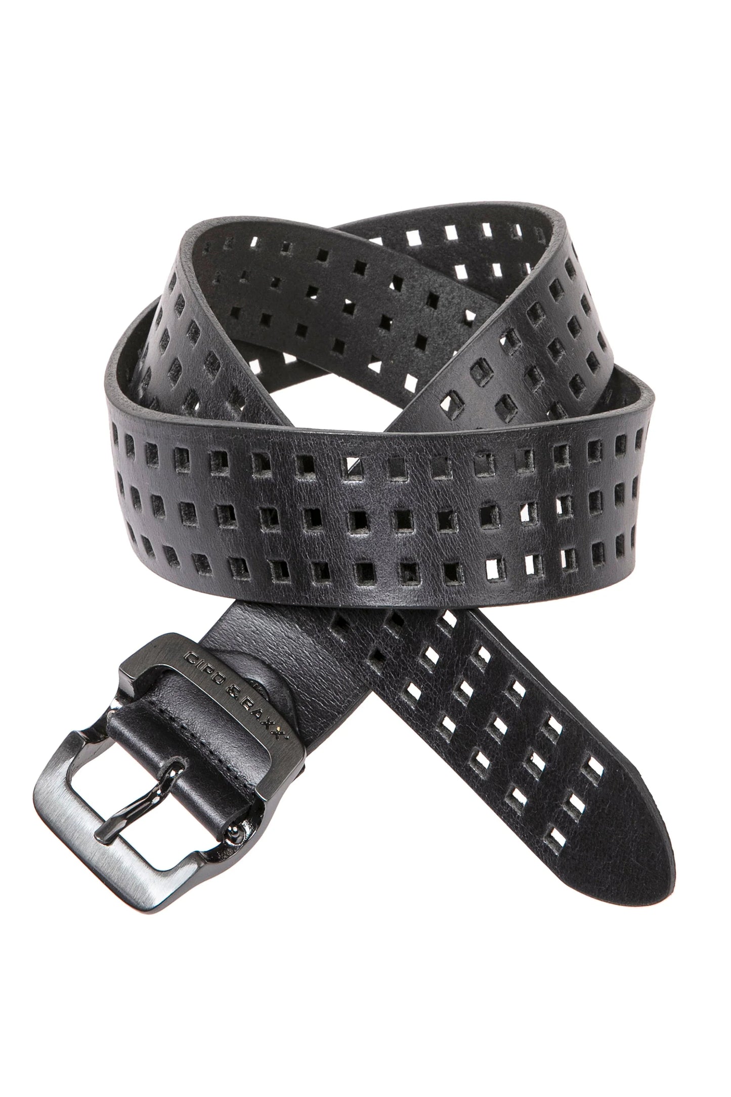 Cipo & Baxx Herren Leder Gürtel CG168 Schwarz