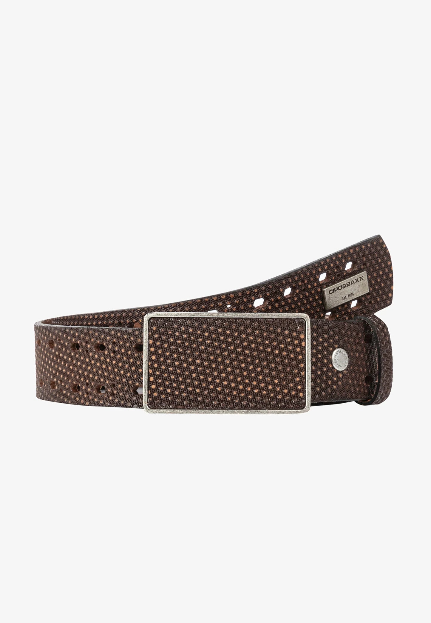Cipo & Baxx Herren Leder Gürtel CG174 khaki