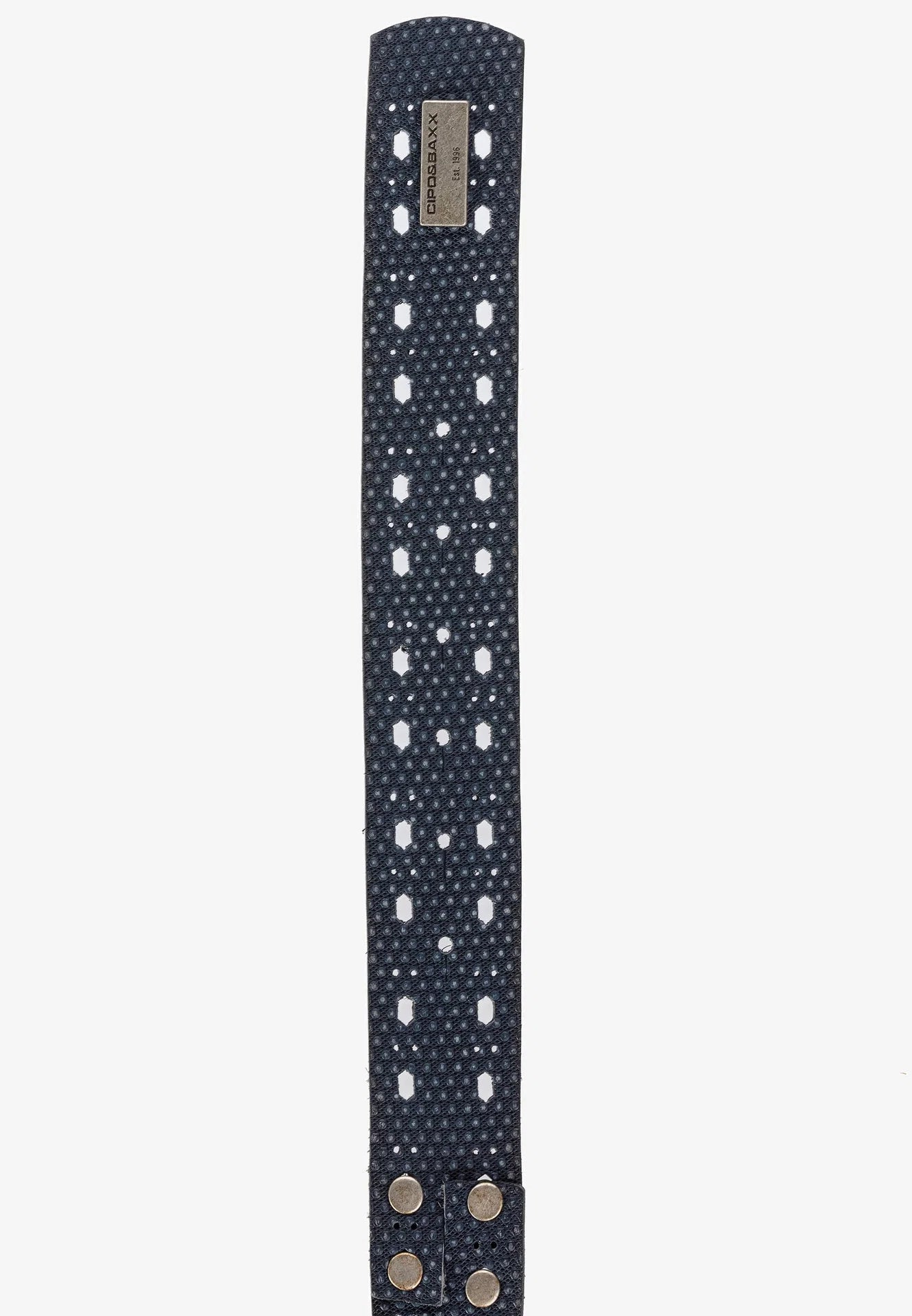 Cipo & Baxx Herren Leder Nietengürtel CG174 Marineblau