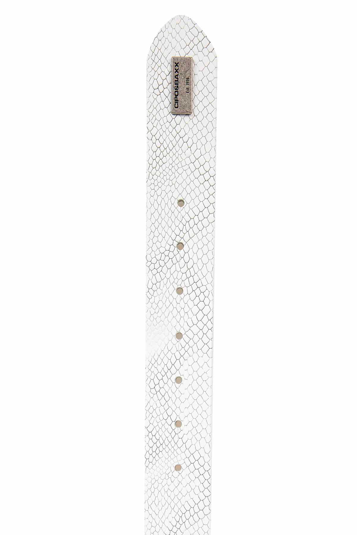 Cipo & Baxx Herren Leder Gürtel CG199 weiss