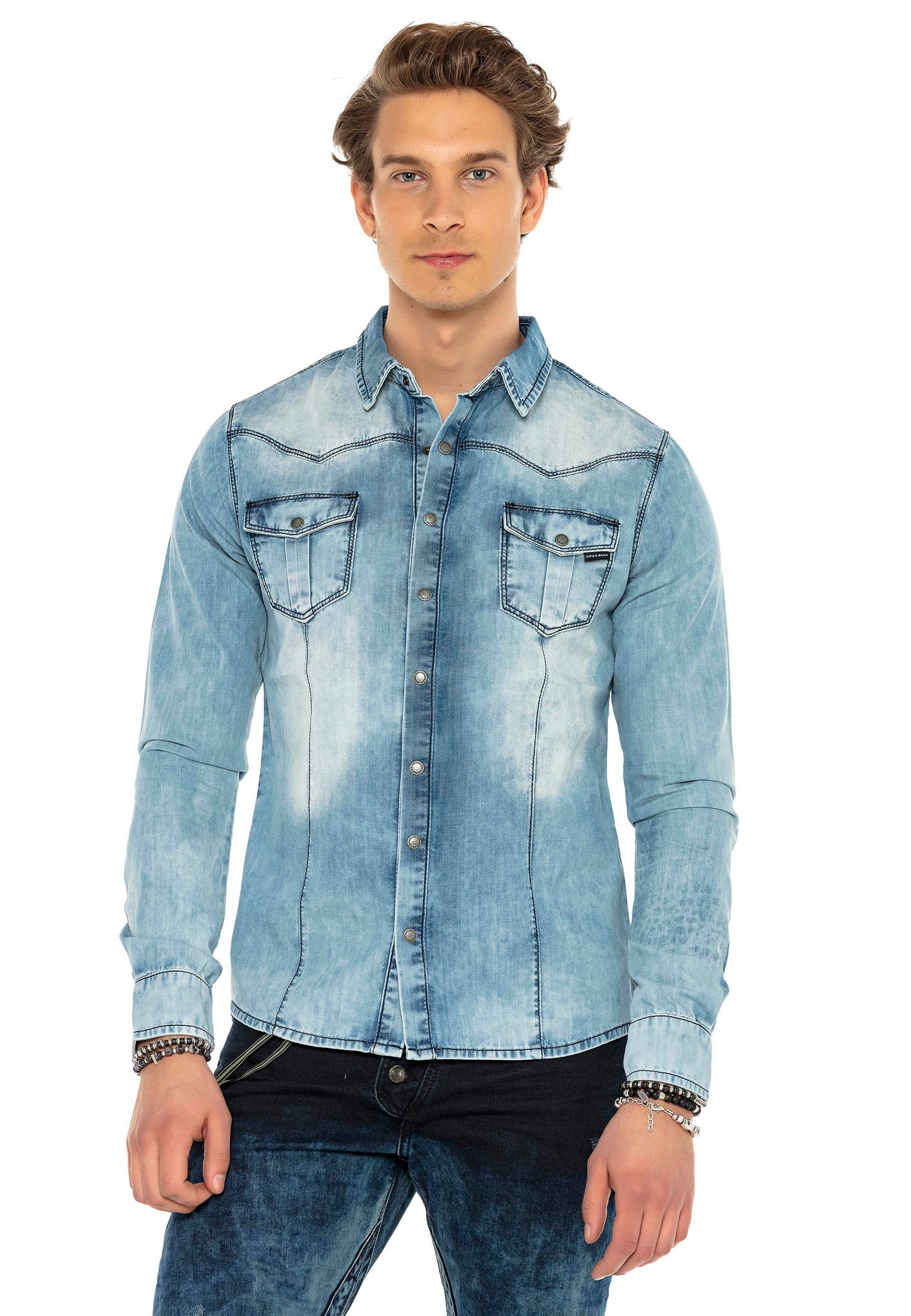 Cipo & Baxx SAMUEL Herren Jeanshemd CH165