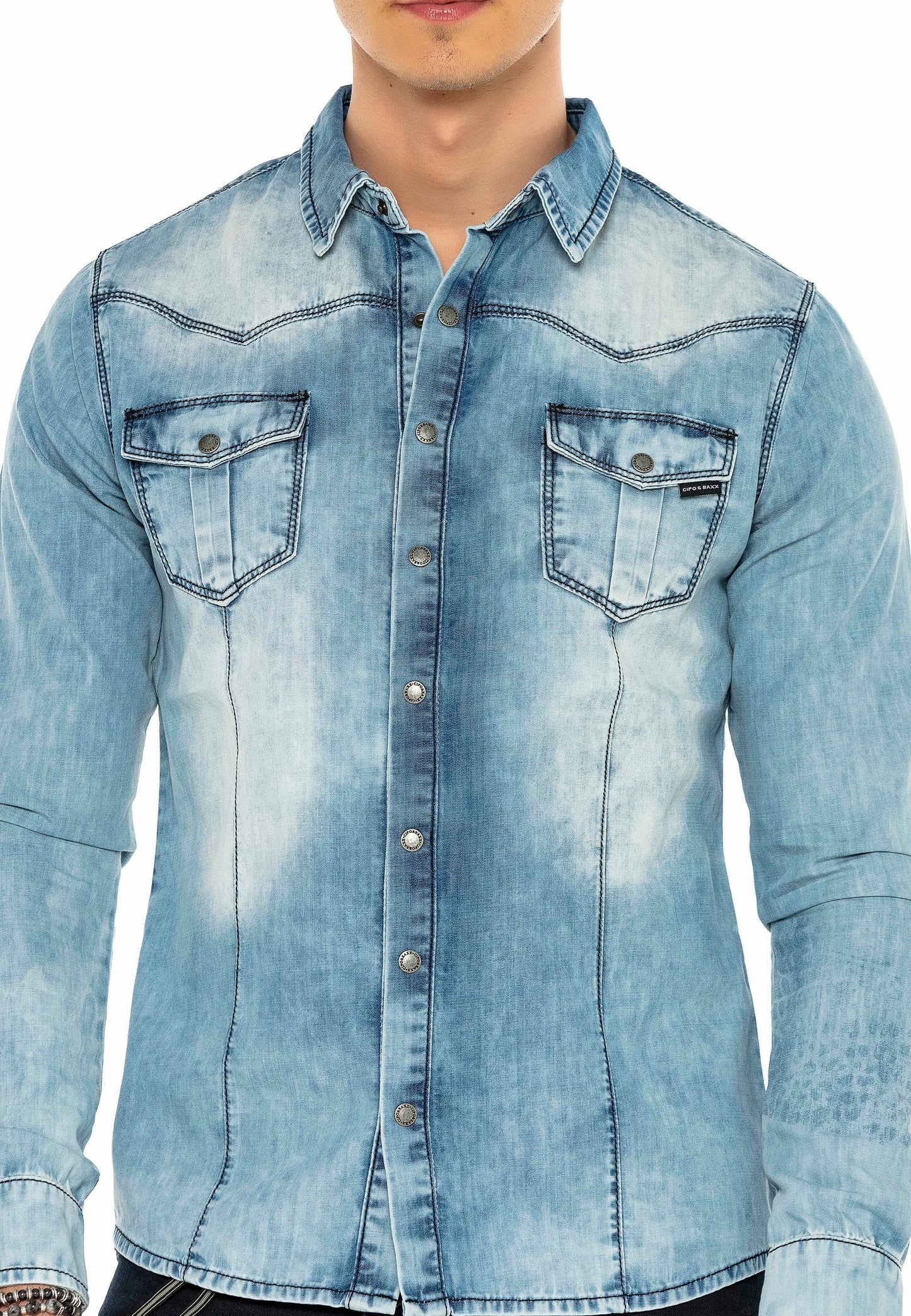 Cipo & Baxx SAMUEL Herren Jeanshemd CH165
