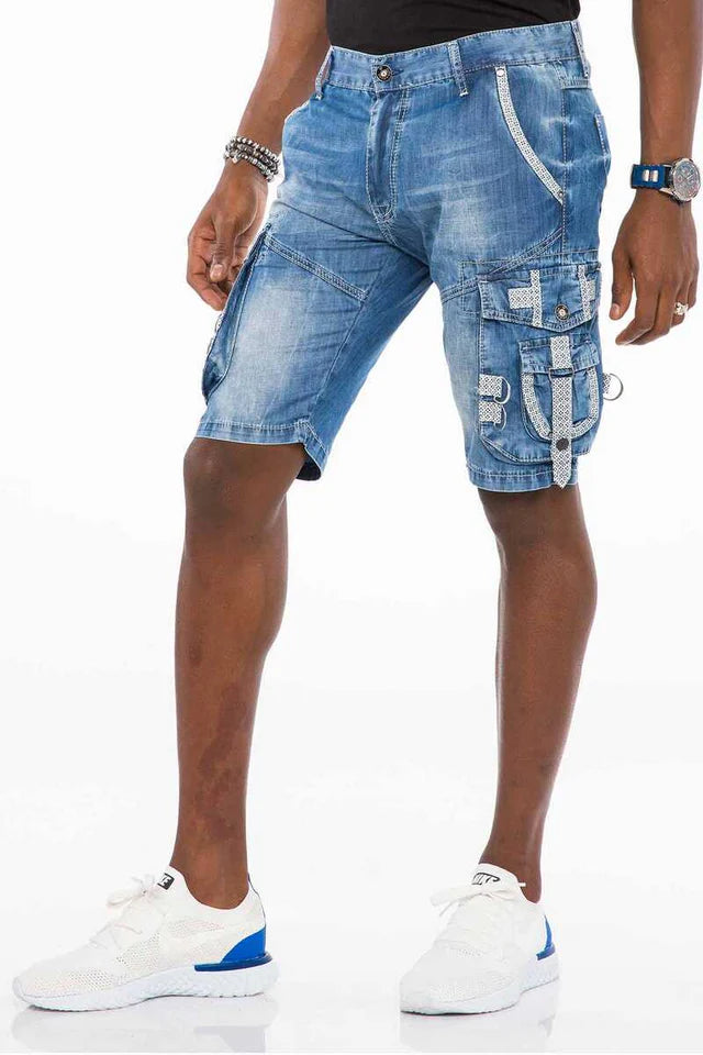 Cipo & Baxx BENDER Herren Kurze Jeans Denim CK195