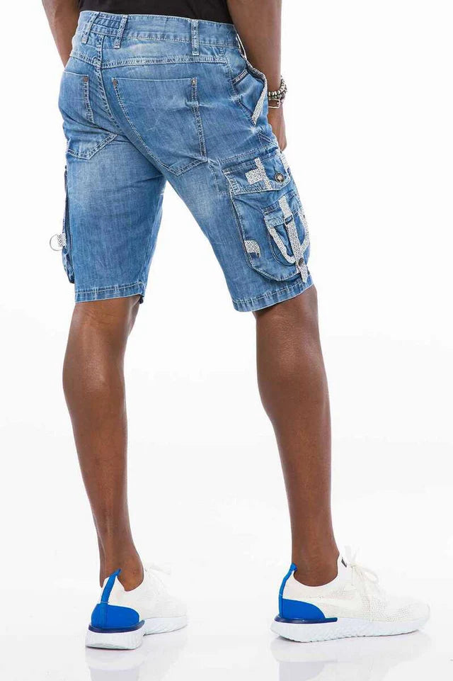 Cipo & Baxx BENDER Herren Kurze Jeans Denim CK195