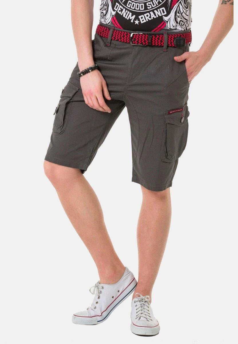 Cipo & Baxx KORNEL Herren Kurze Jeans Denim grau CK265
