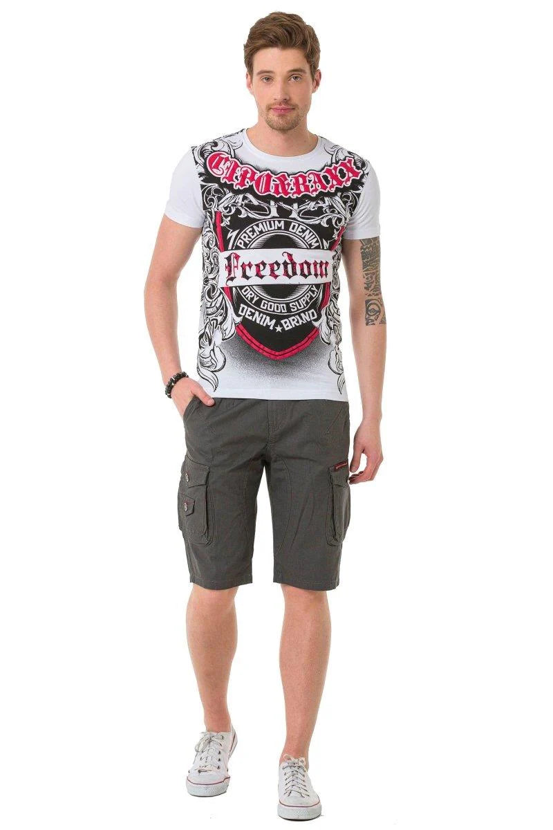 Cipo & Baxx KORNEL Herren Kurze Jeans Denim grau CK265