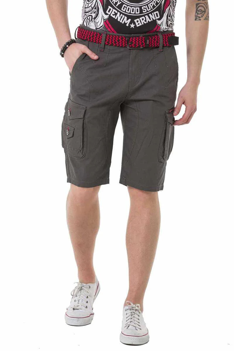 Cipo & Baxx KORNEL Herren Kurze Jeans Denim grau CK265
