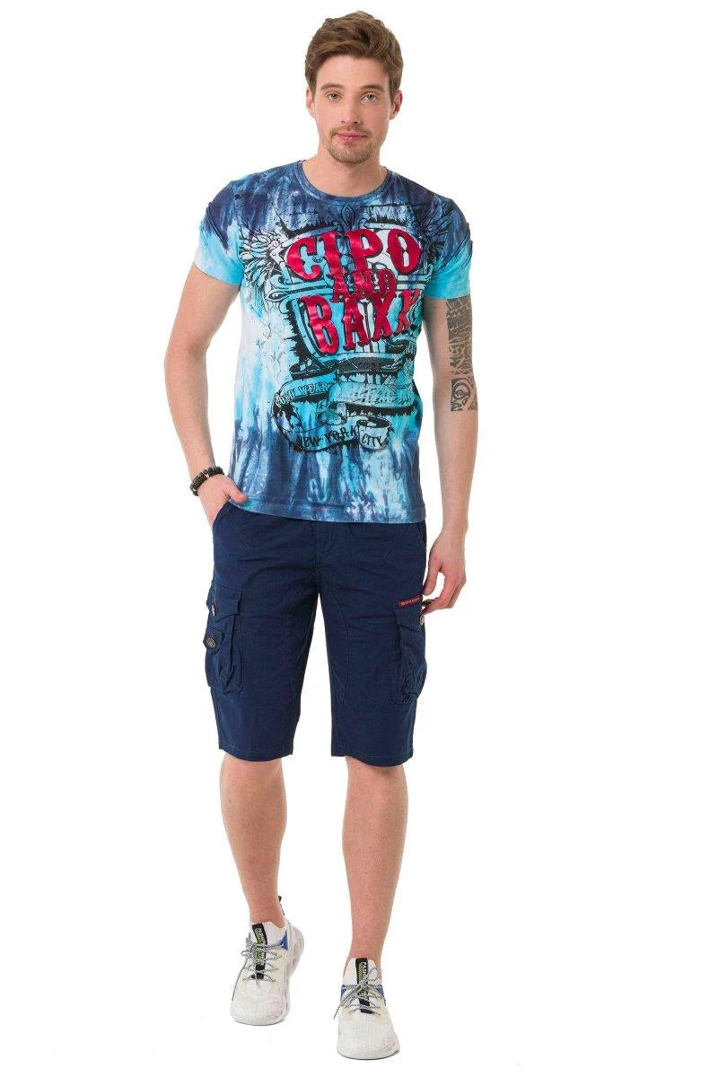 Cipo & Baxx KORNEL Herren Kurze Jeans Denim blau CK265