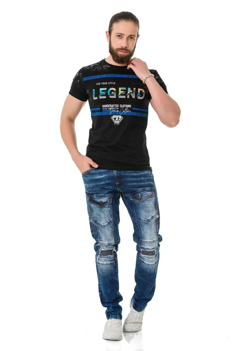 Cipo & Baxx LEGEND black Herren T-Shirt CT715