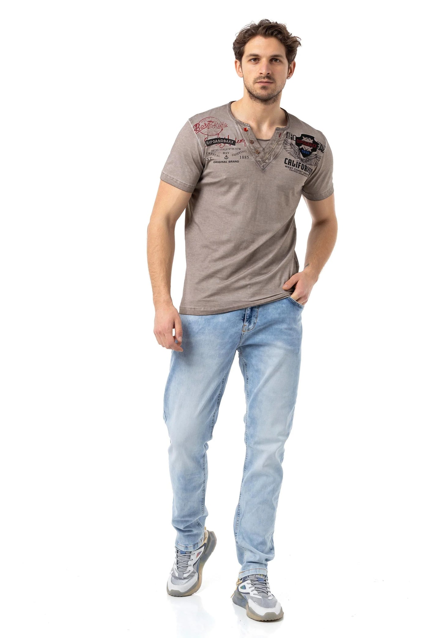 Cipo & Baxx WELCO Herren T-Shirt Beige CT783