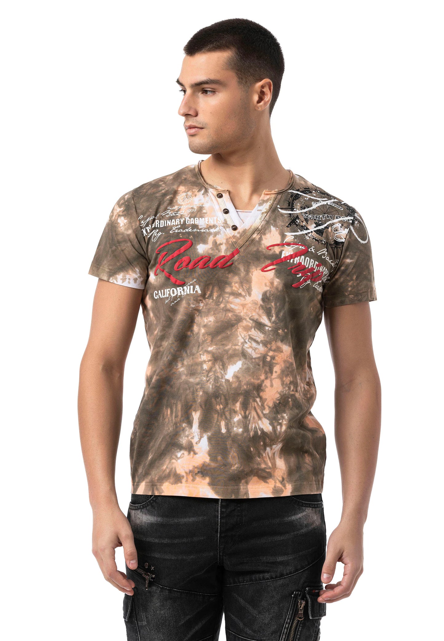 Cipo & Baxx ROAD Herren T-Shirt braun CT804