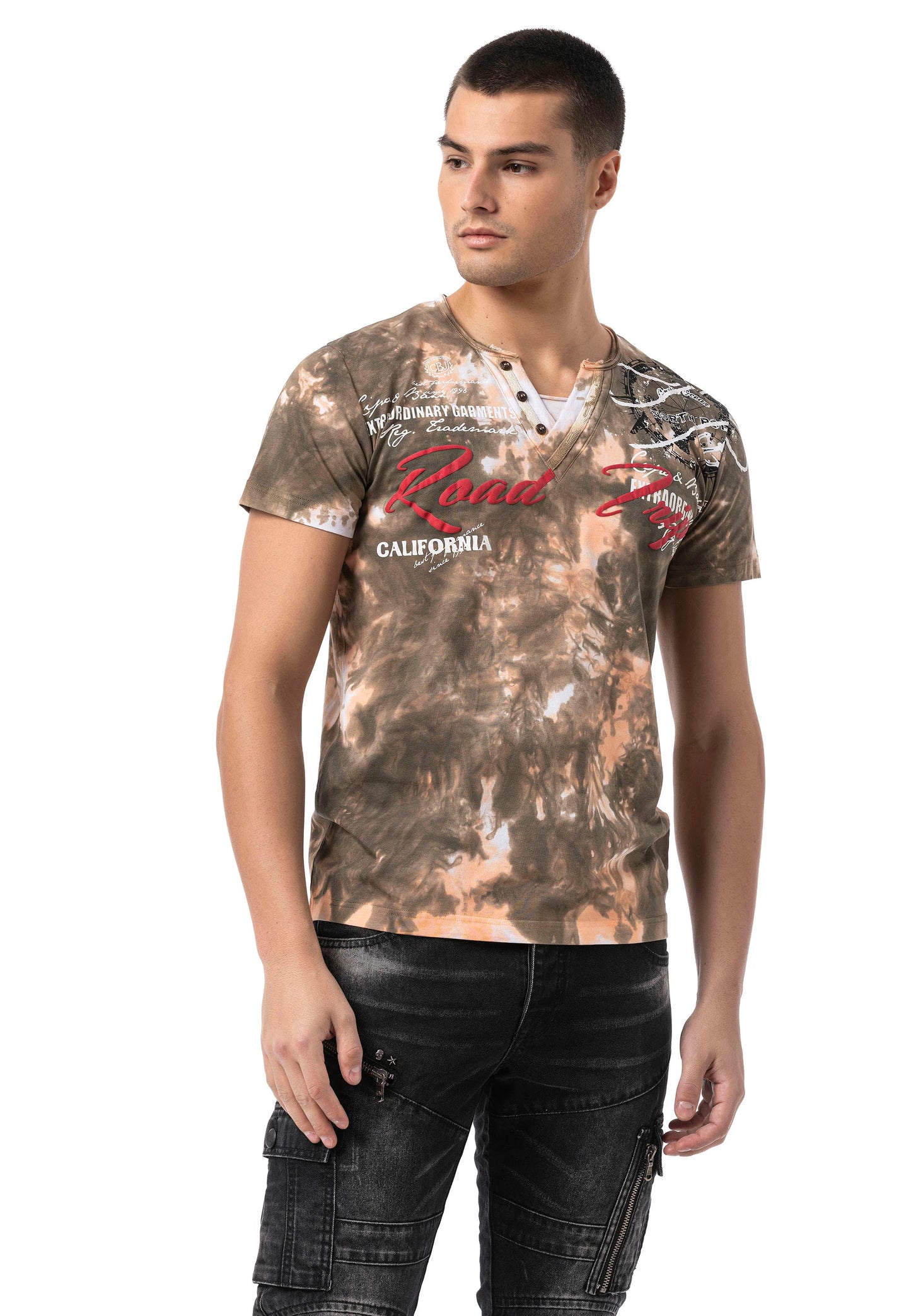 Cipo & Baxx ROAD Herren T-Shirt braun CT804