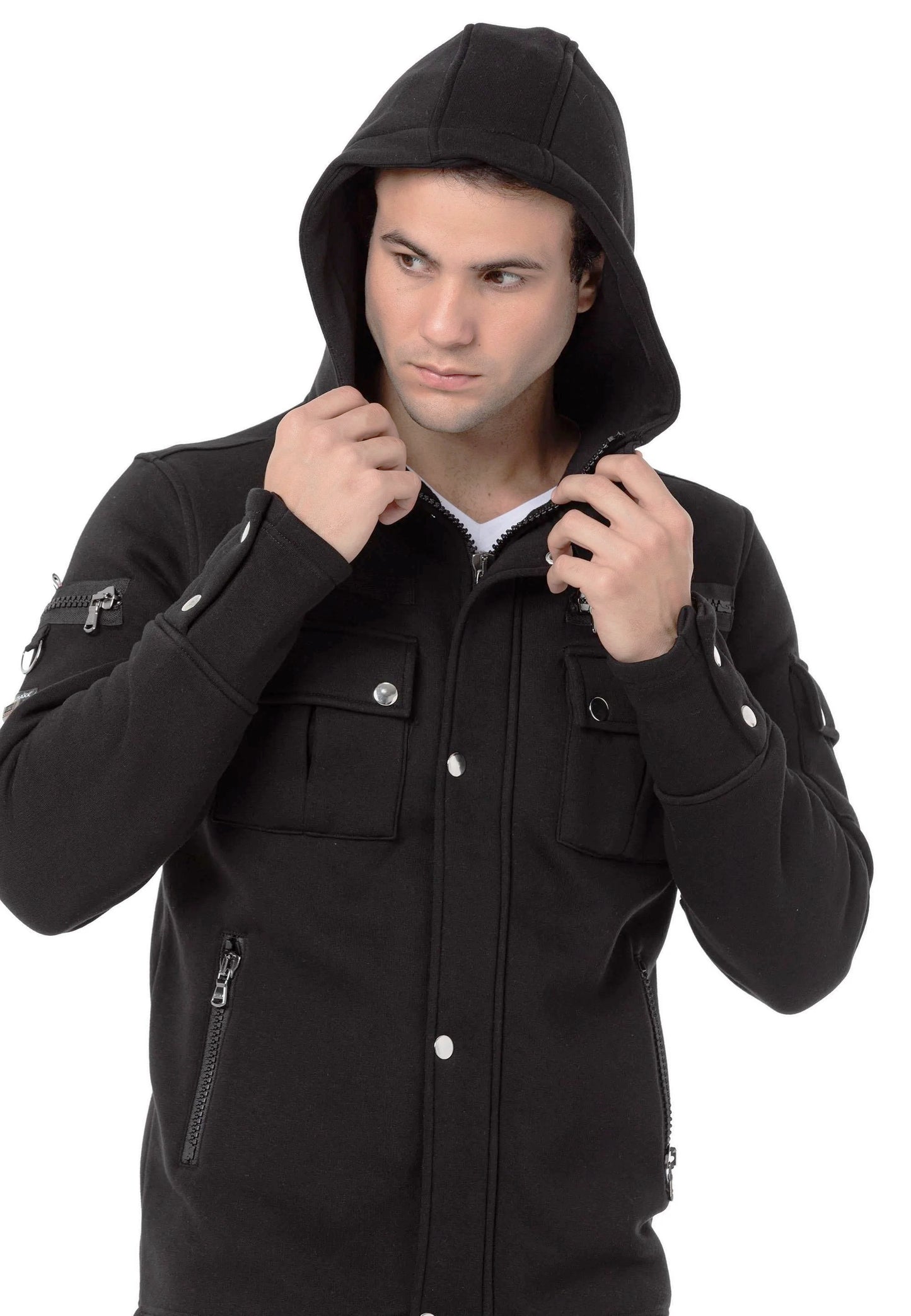 Cipo & Baxx GALLET Herren Jacke Kapuze Denim CL560