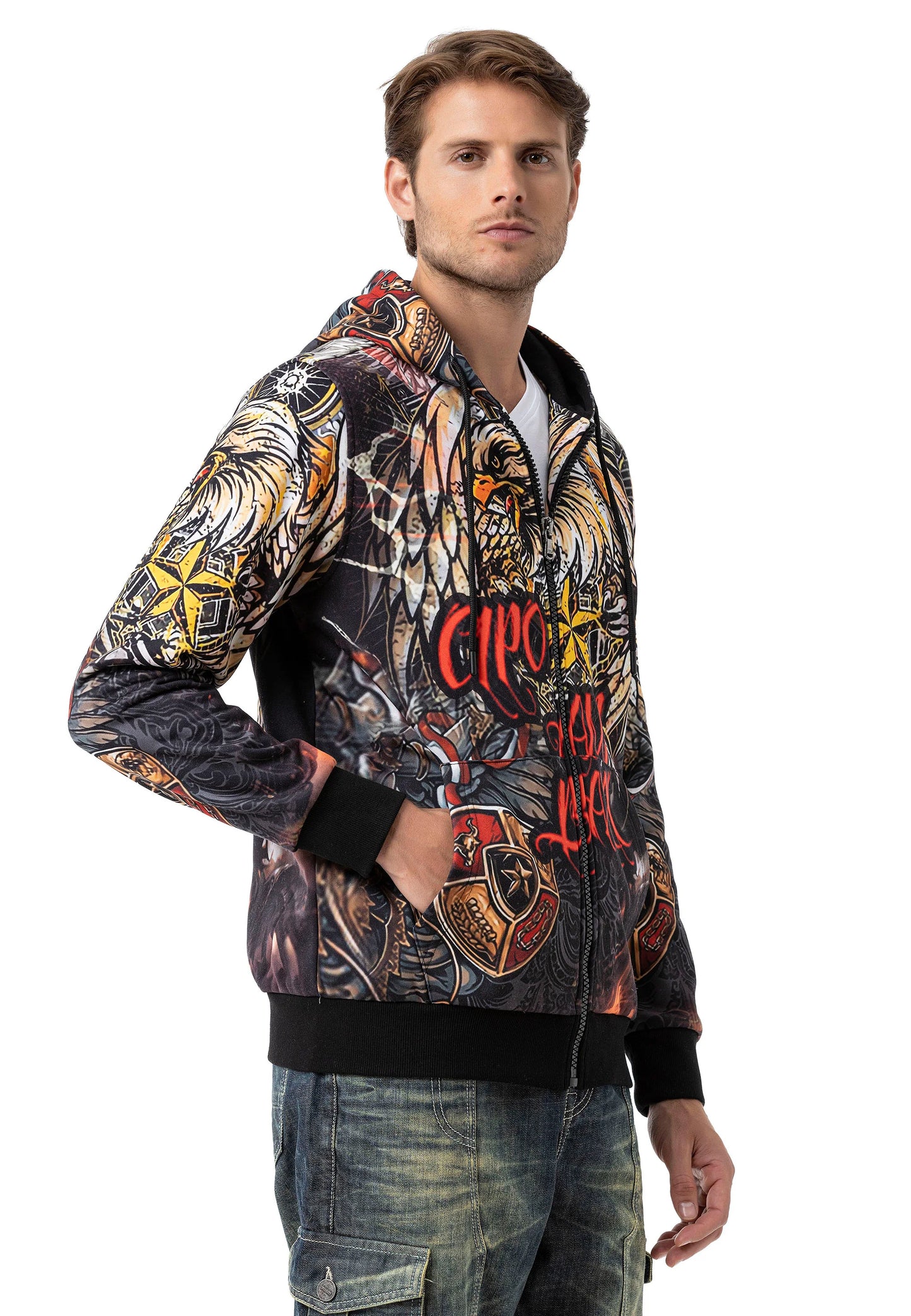 Cipo & Baxx SHILD Herren Kapuzen Hoodi Sweatshirt CL574