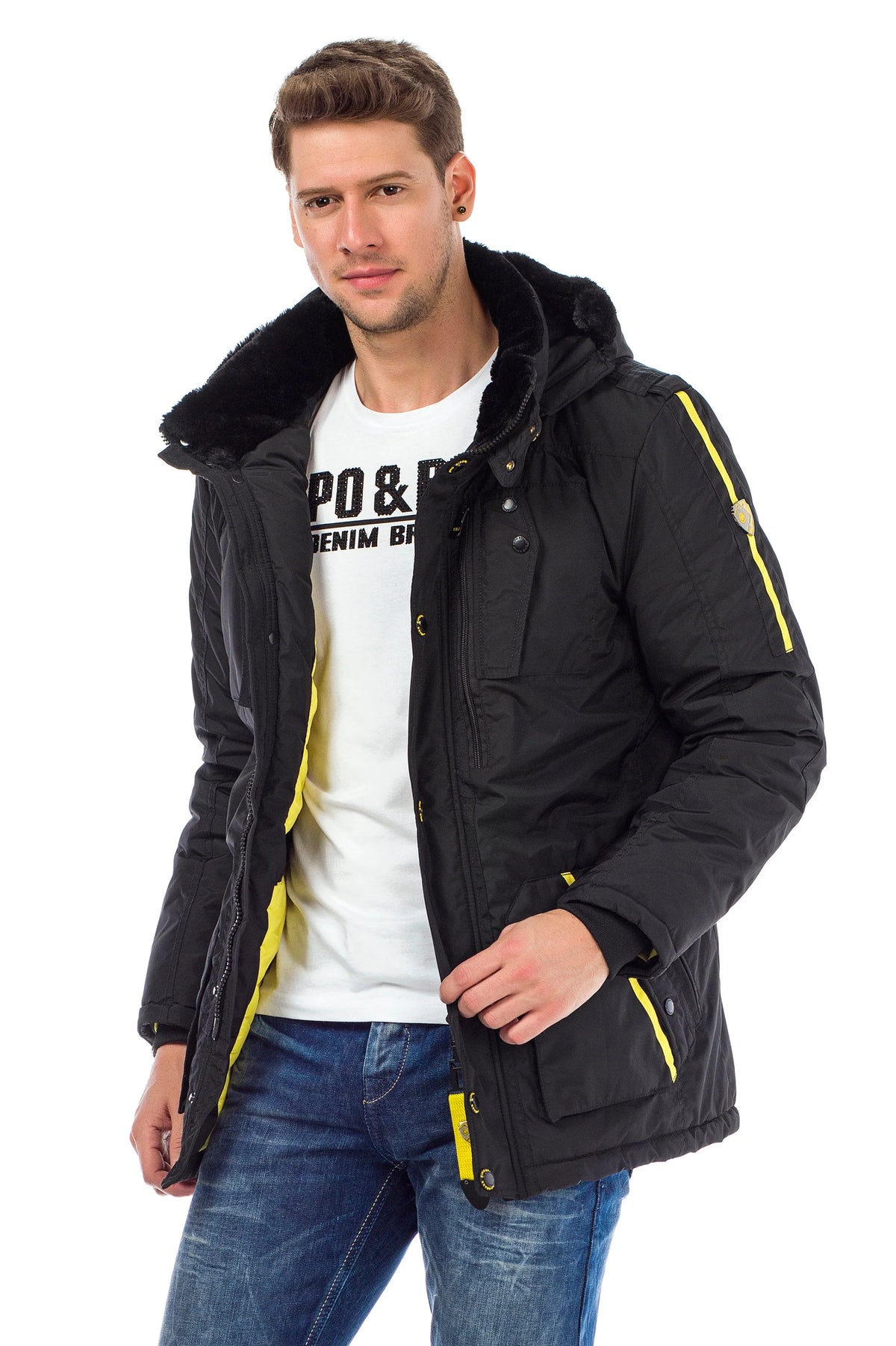 Cipo & Baxx HIGHLAND Herren Parkerjacke CM130 black
