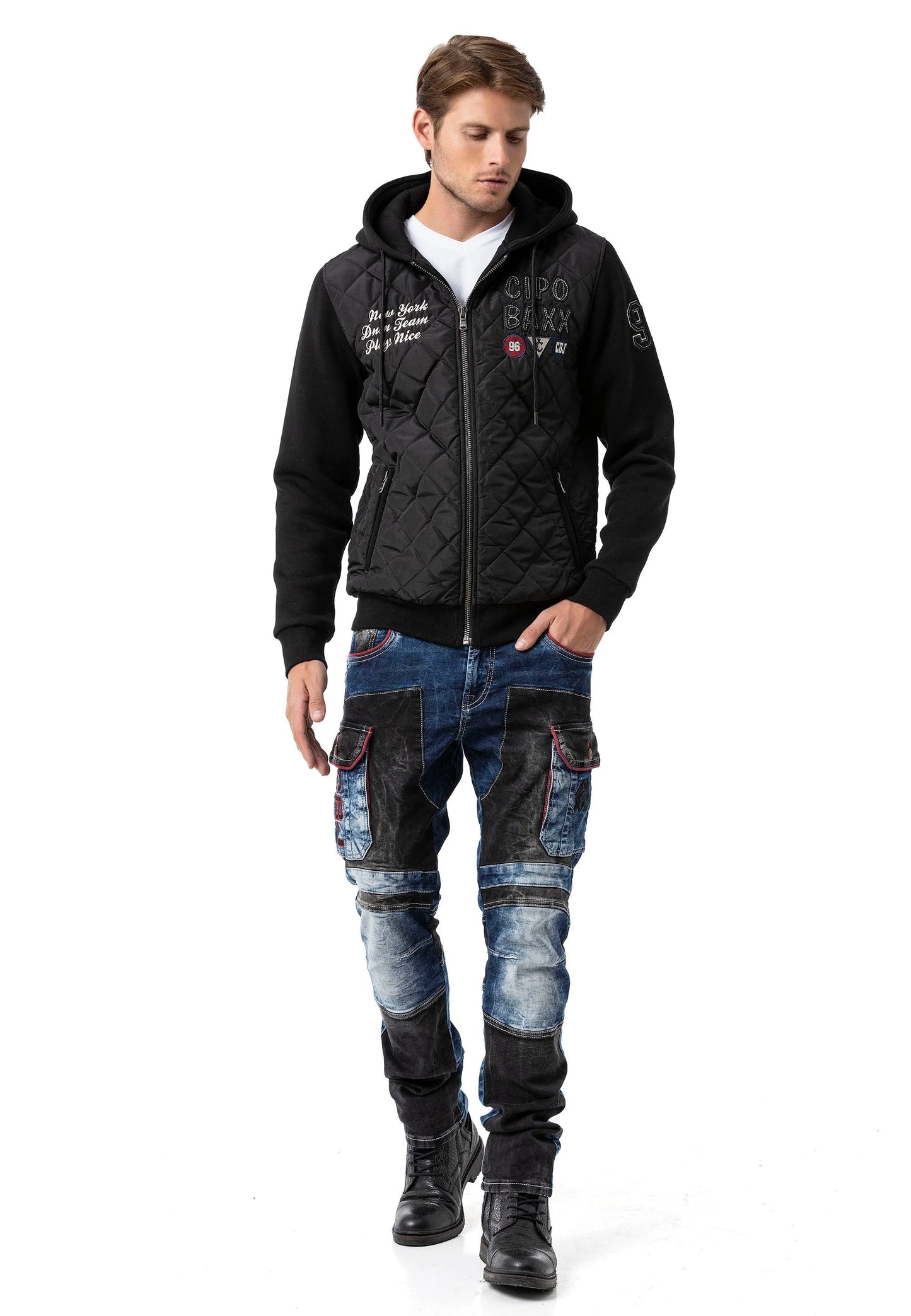 Cipo & Baxx DIPRO Men's Jacket Vest Denim Hoodie CJ215