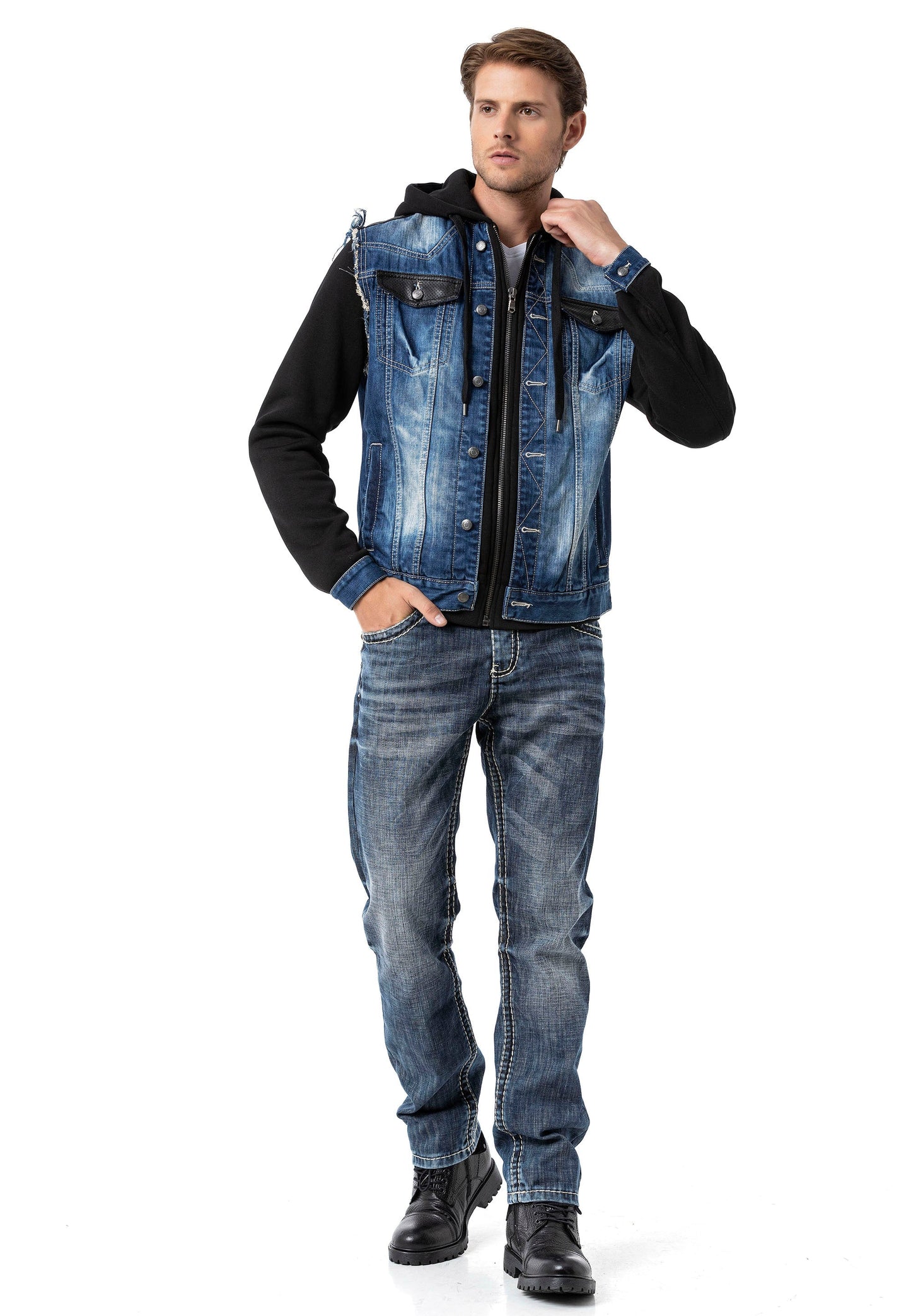 Cipo & Baxx RENAN blue Herren Jeans Jacke Denim CJ307