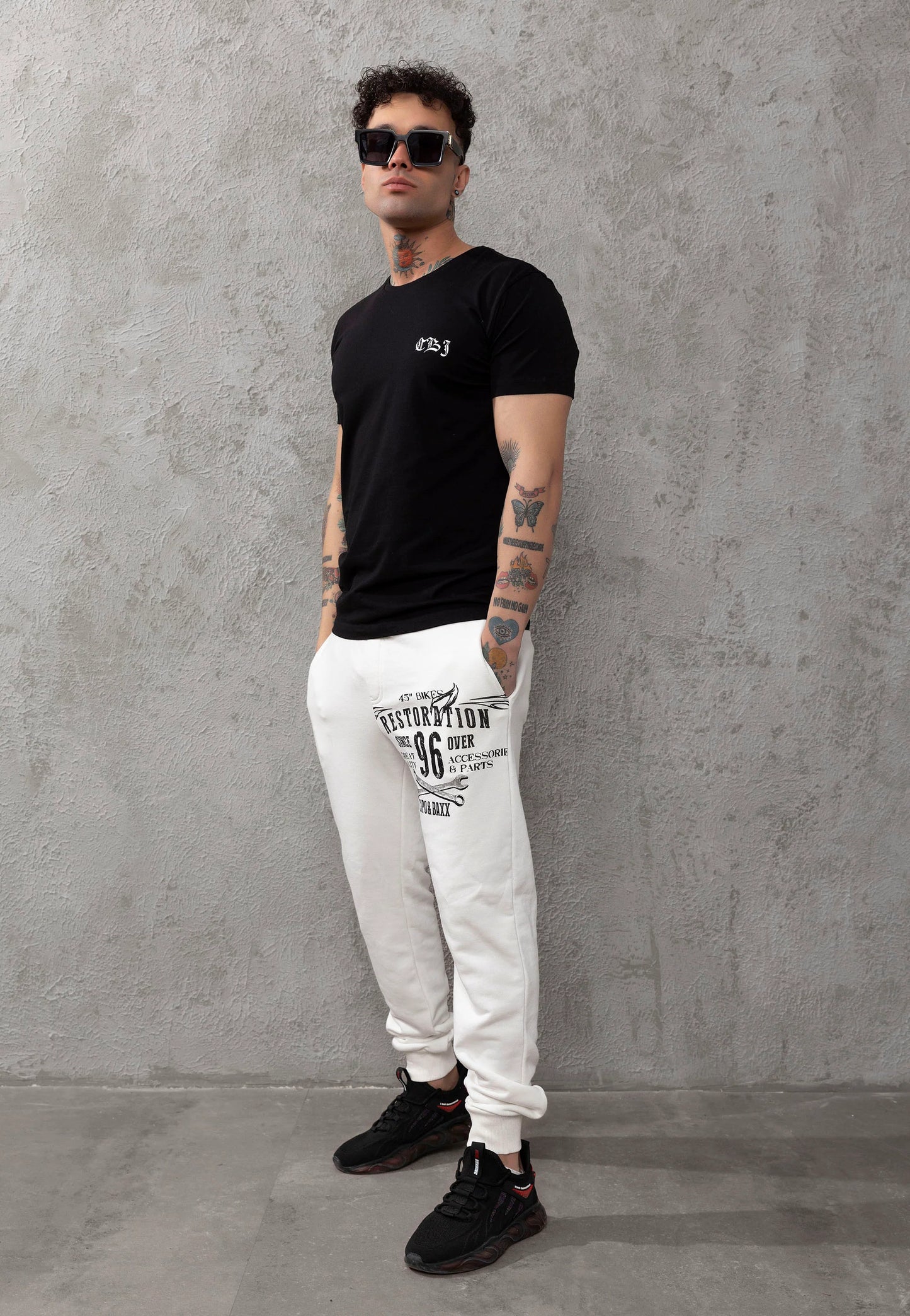 Cipo & Baxx Herren Jogginghose CR156 weiss