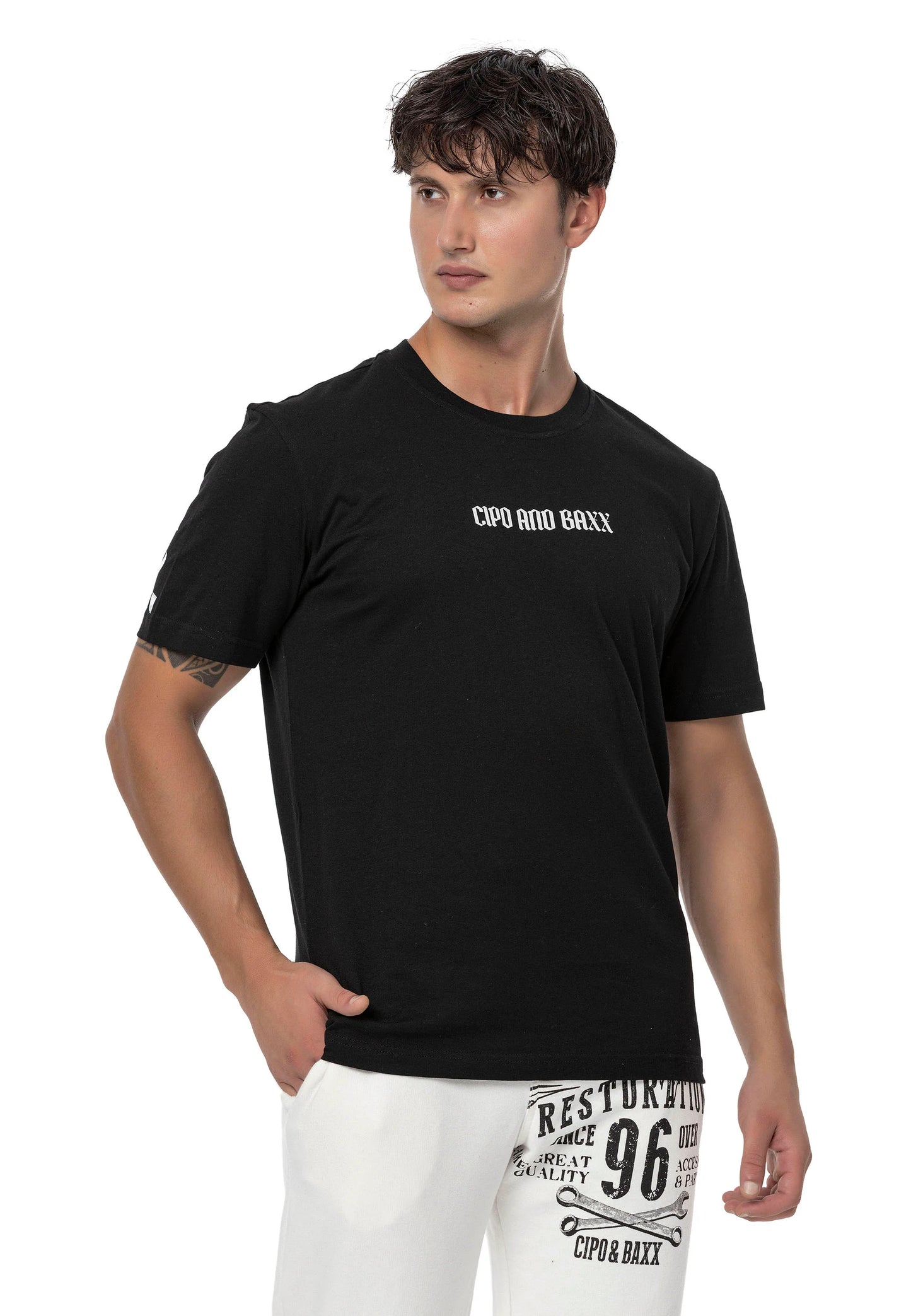 Cipo & Baxx POLRAK black Herren T-Shirt CT787