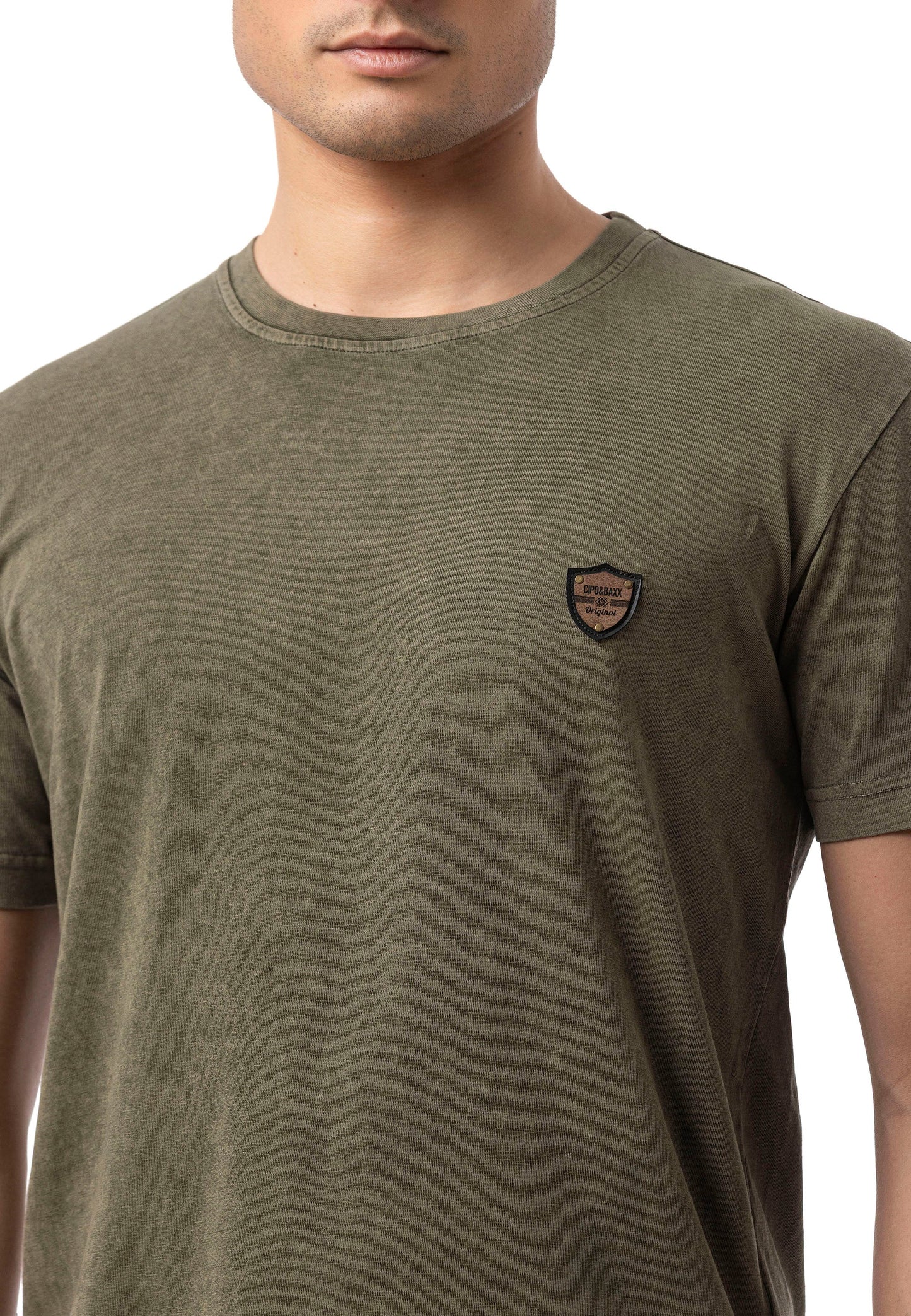 Cipo & Baxx PARK Herren T-Shirt green Relax Fit CT808