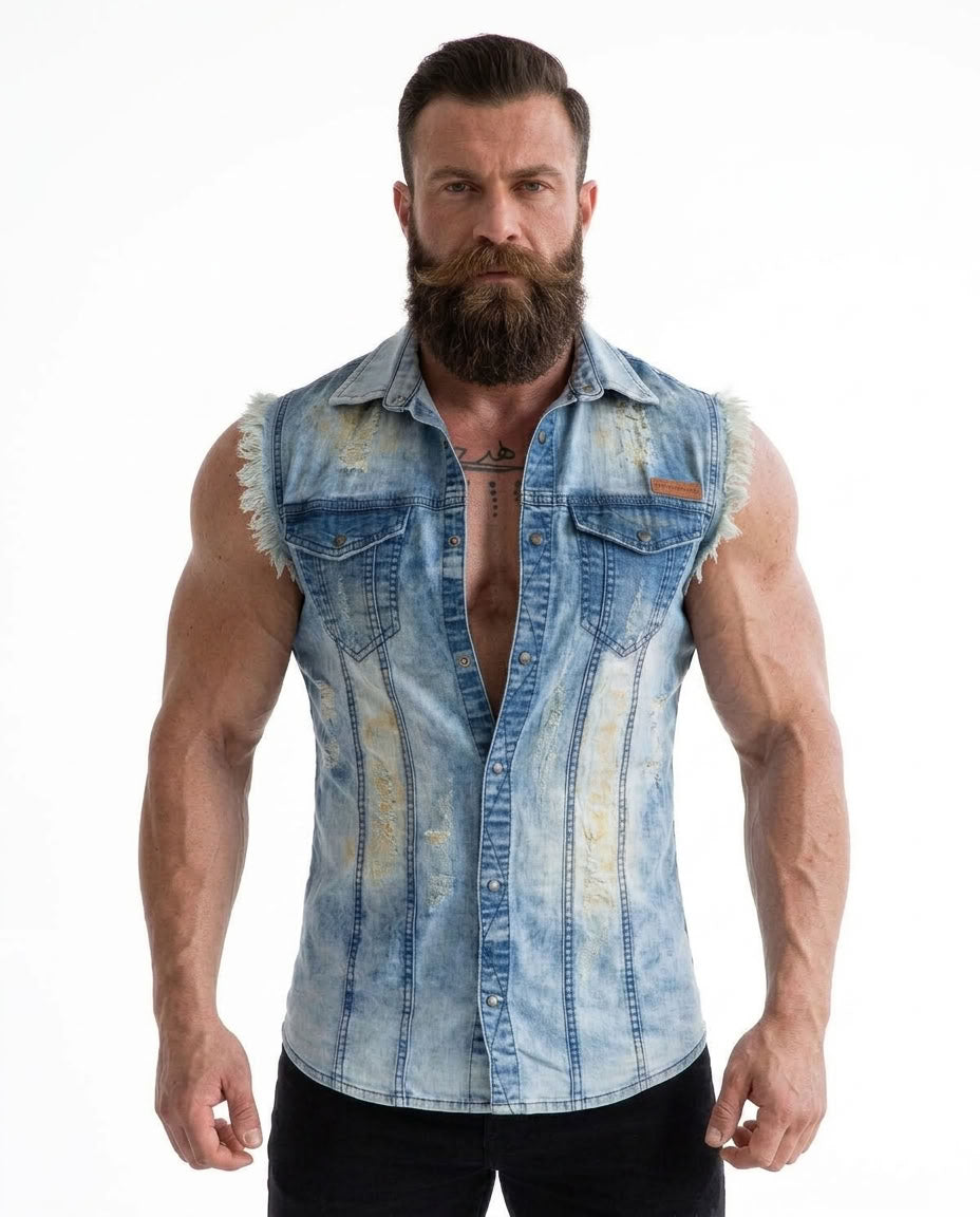 Cipo & Baxx RANCH Herren Jeanshemd weste CH116