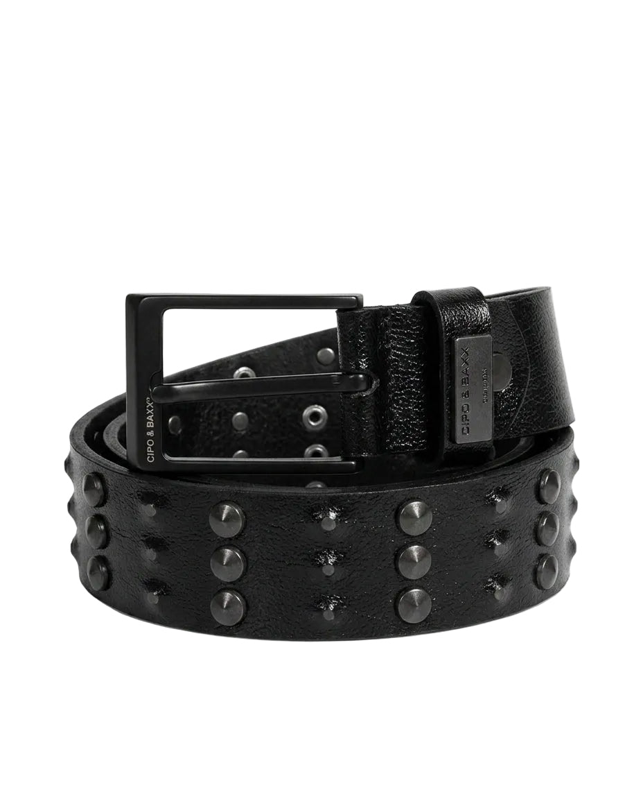 Cipo & Baxx Herren Leder Gürtel Nieten CG122