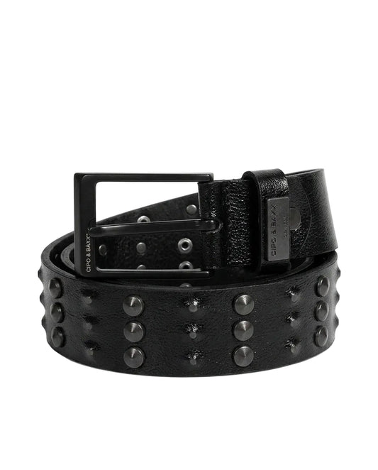 Cipo & Baxx Herren Leder Gürtel Nieten CG122