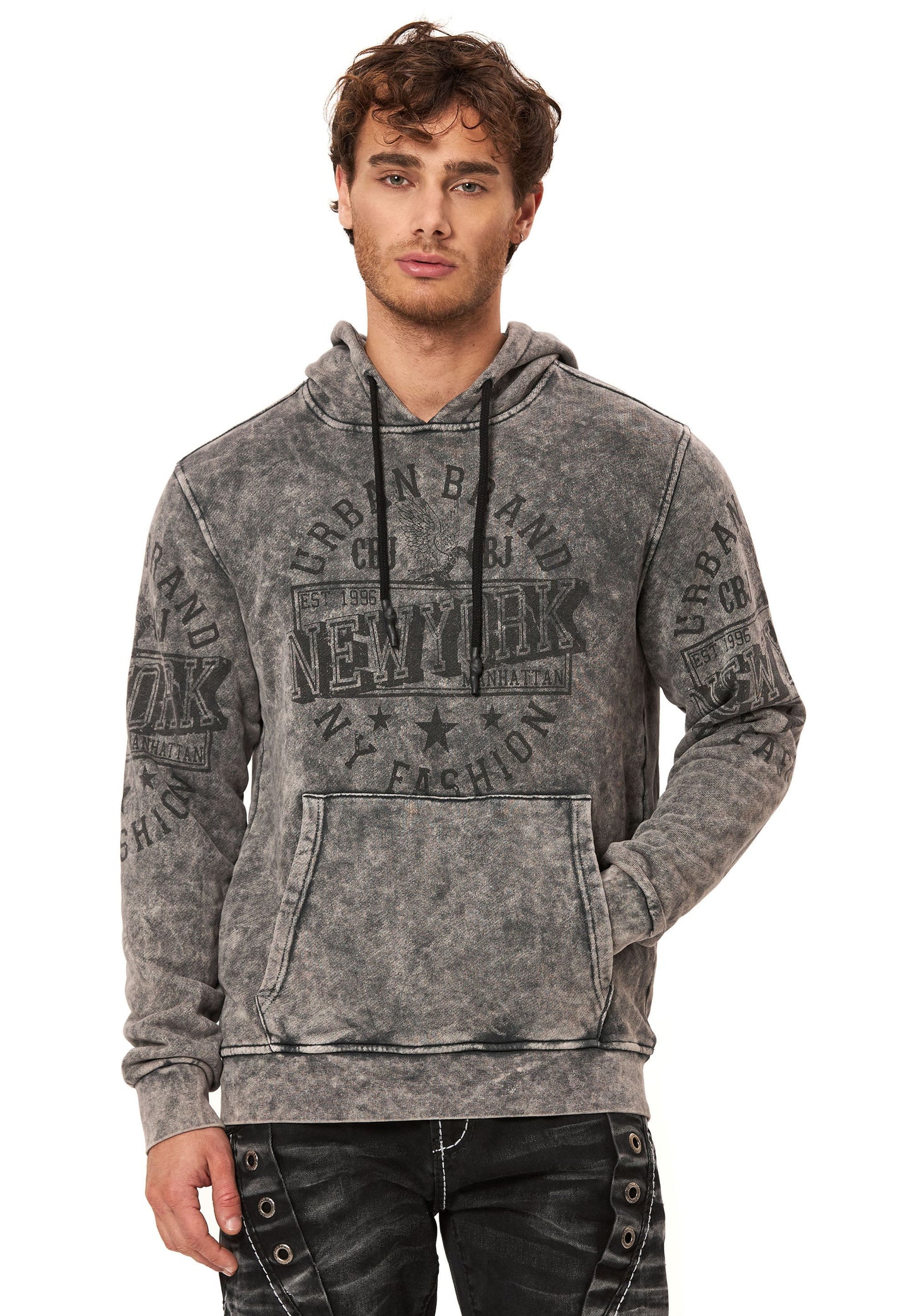 Cipo & Baxx GOA Herren Kapuzen Sweatshirt black CL596