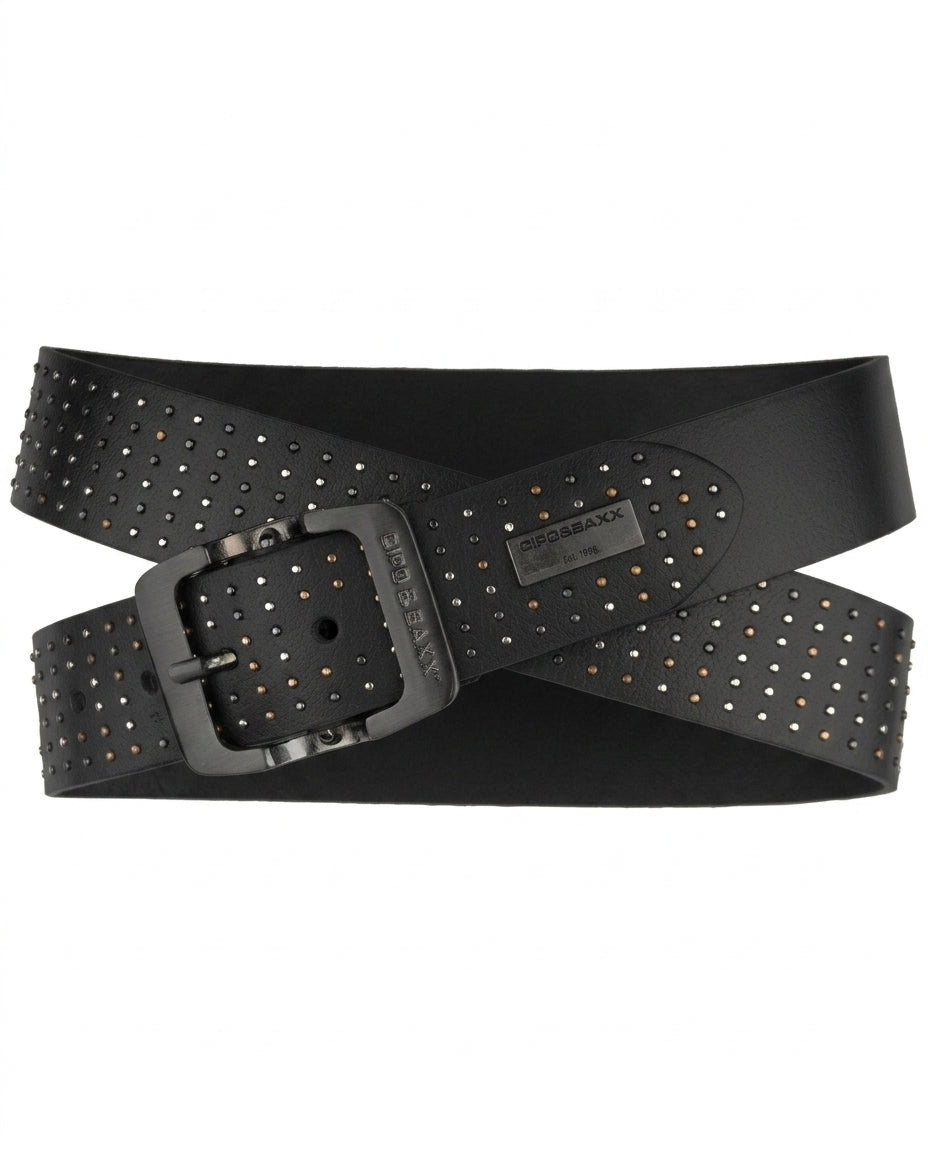 Cipo & Baxx Herren Leder Gürtel CG171 schwarz