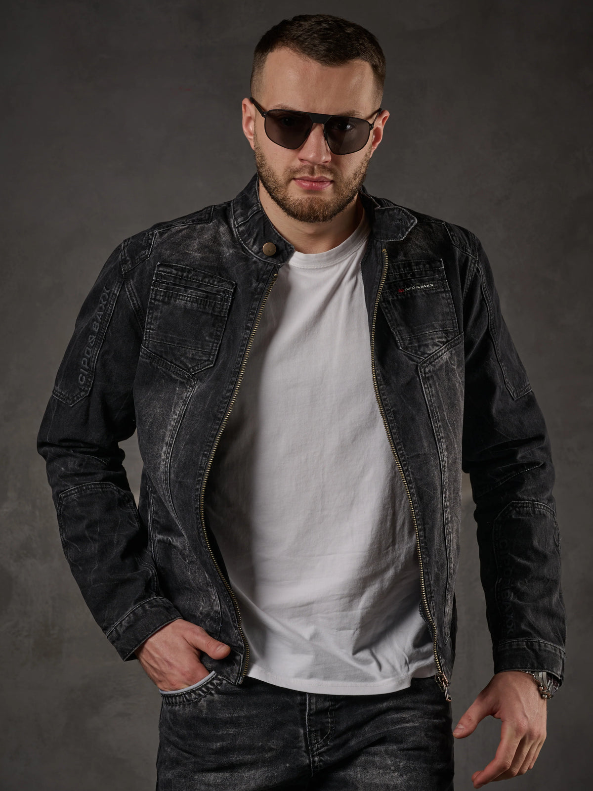 Cipo & Baxx CONCORD Herren Jeans Jacke Denim CJ299 - Persvision