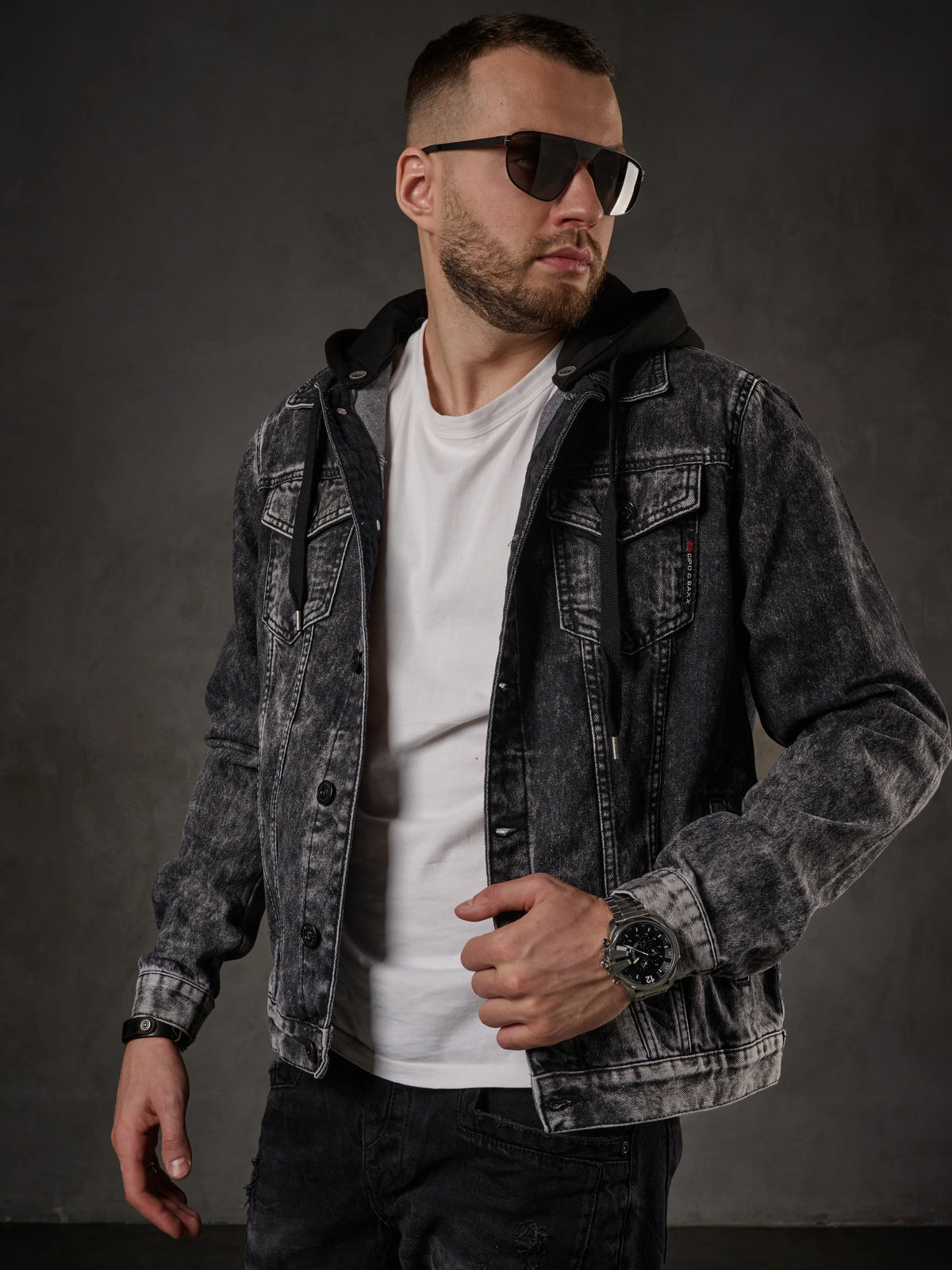 Cipo & Baxx SIMBA Herren Jeans Jacke Kapuze Denim CJ301 - Persvision