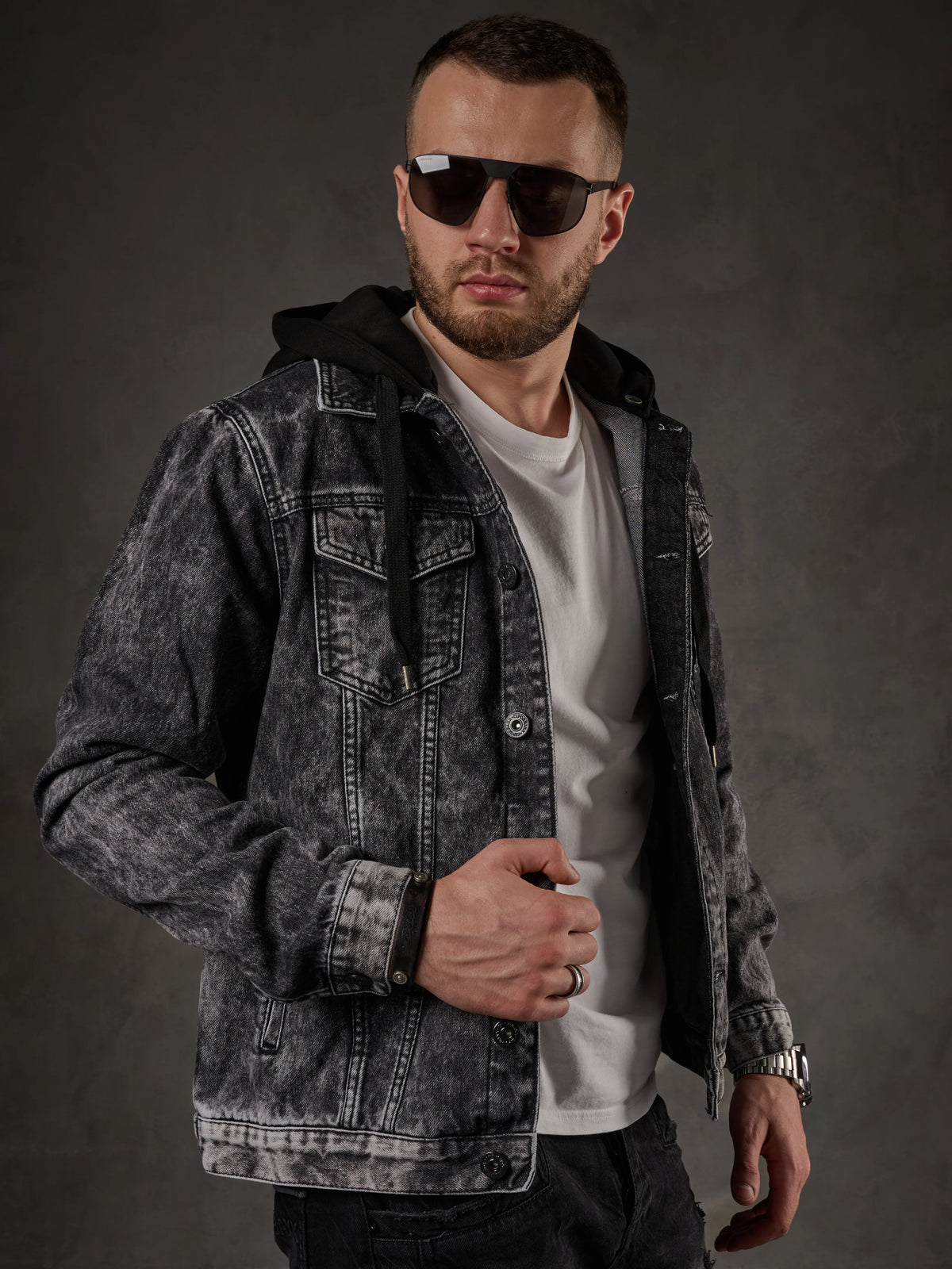 Cipo & Baxx SIMBA Herren Jeans Jacke Kapuze Denim CJ301 - Persvision