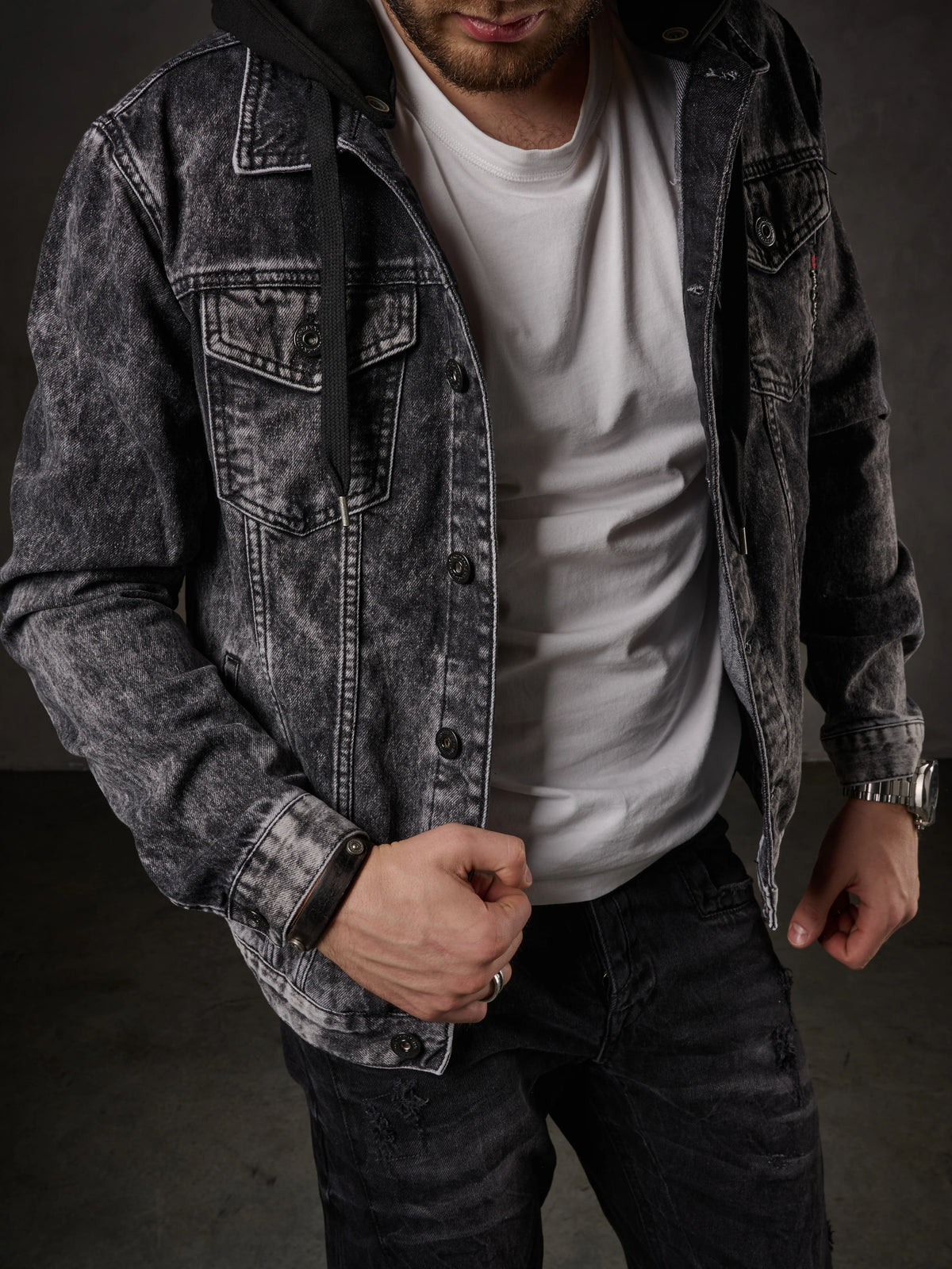 Cipo & Baxx SIMBA Herren Jeans Jacke Kapuze Denim CJ301 - Persvision