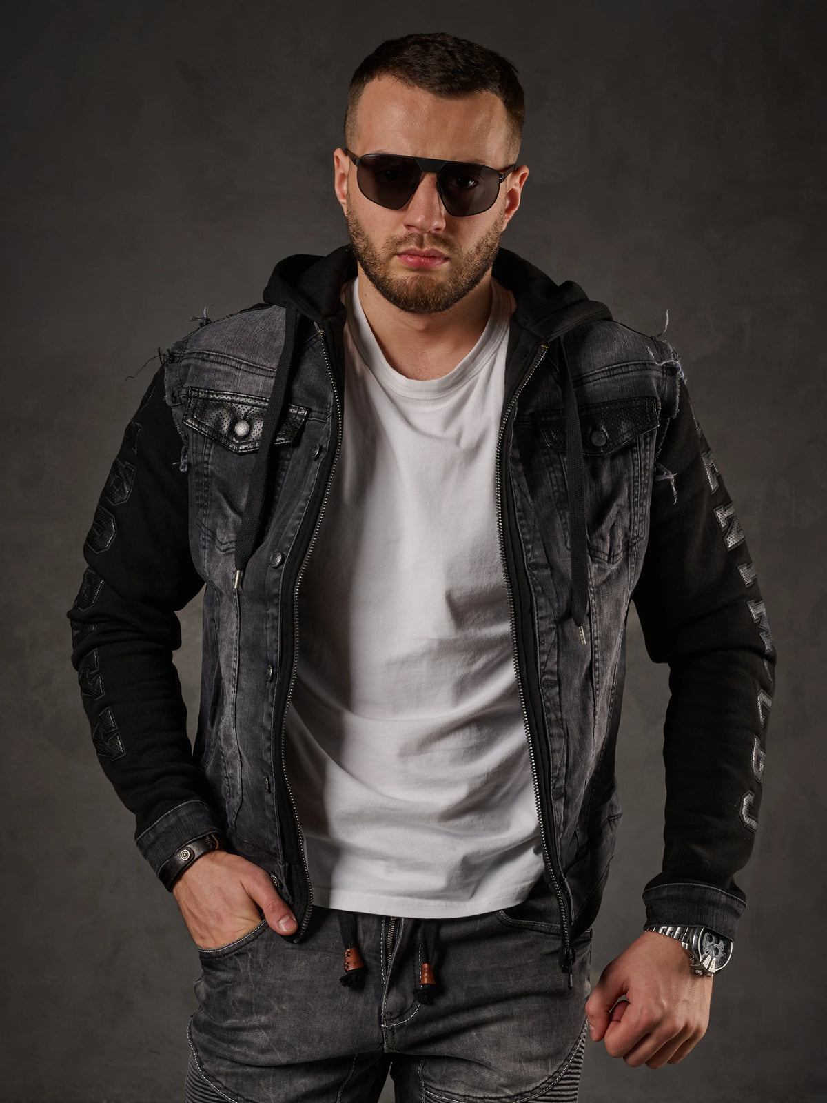 Cipo & Baxx SIMBA Herren Jeans Jacke Kapuze Denim CJ301 - Persvision